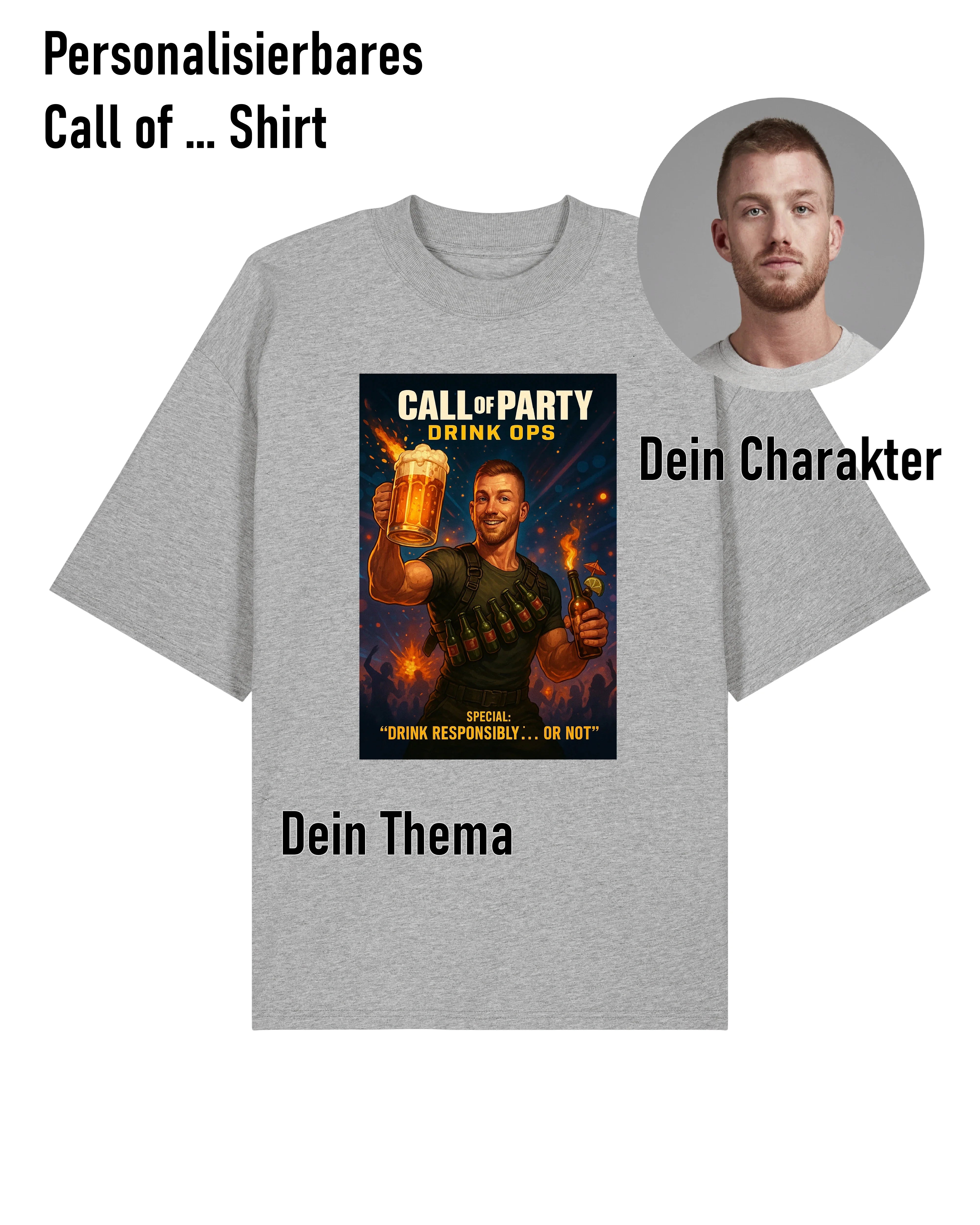 Call of ... Personalisierbar Oversized Shirt