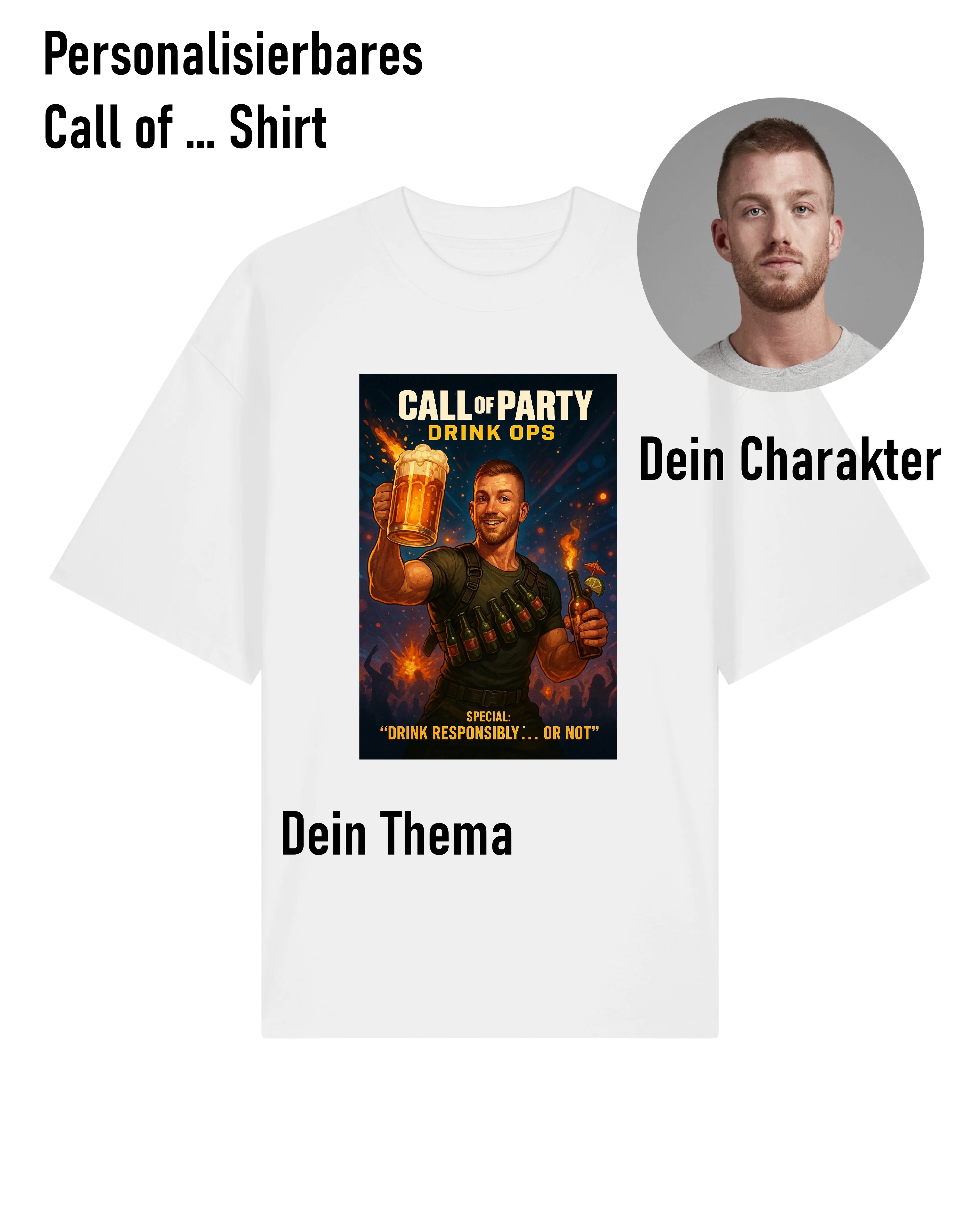 Call of ... Personalisierbar Oversized Shirt