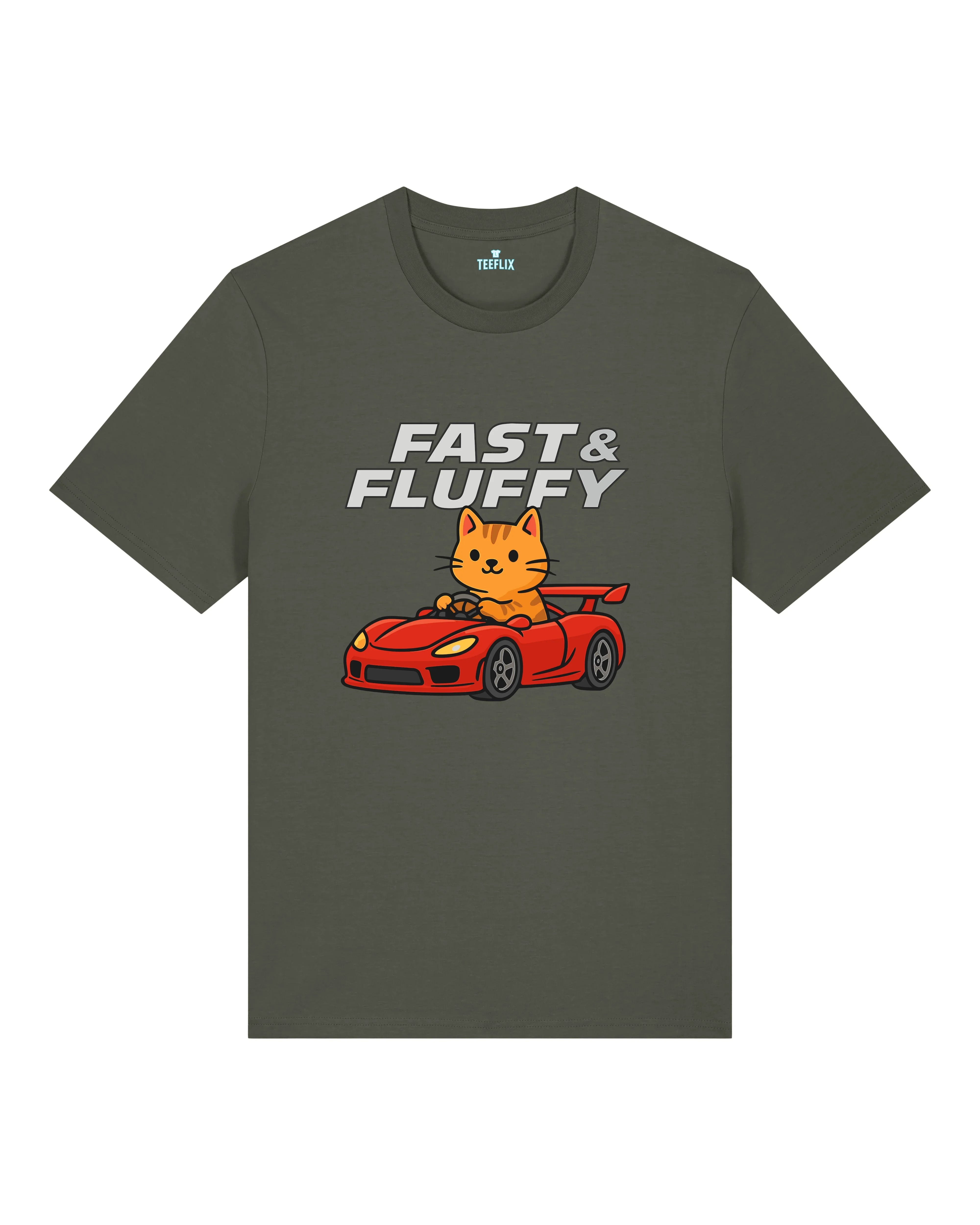 Fast & Fluffy Lustiges Katzen Auto T-Shirt Spruch | teelavo