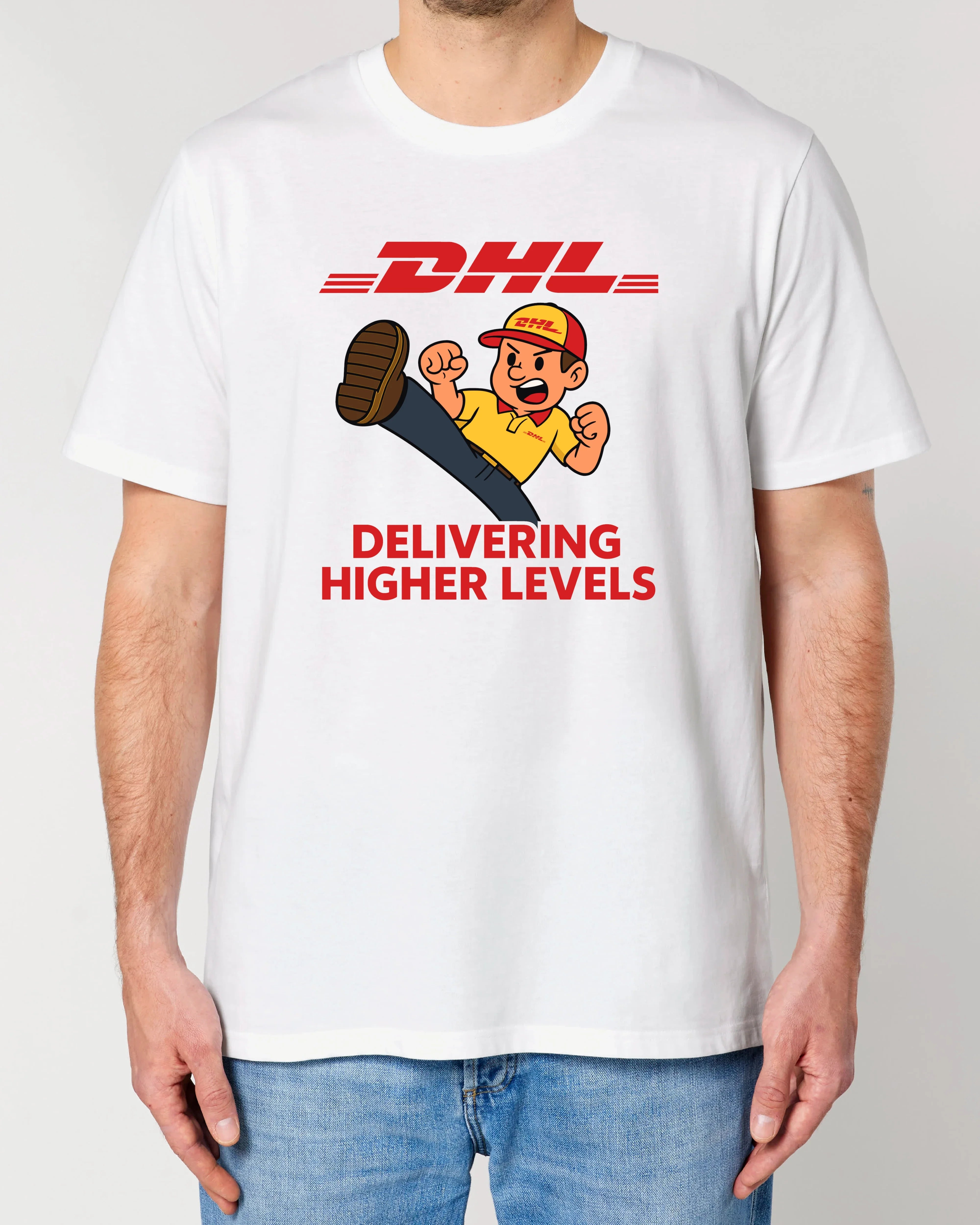 DHL Parodie Delivering Higher Levels Lustiges Shirt | teelavo