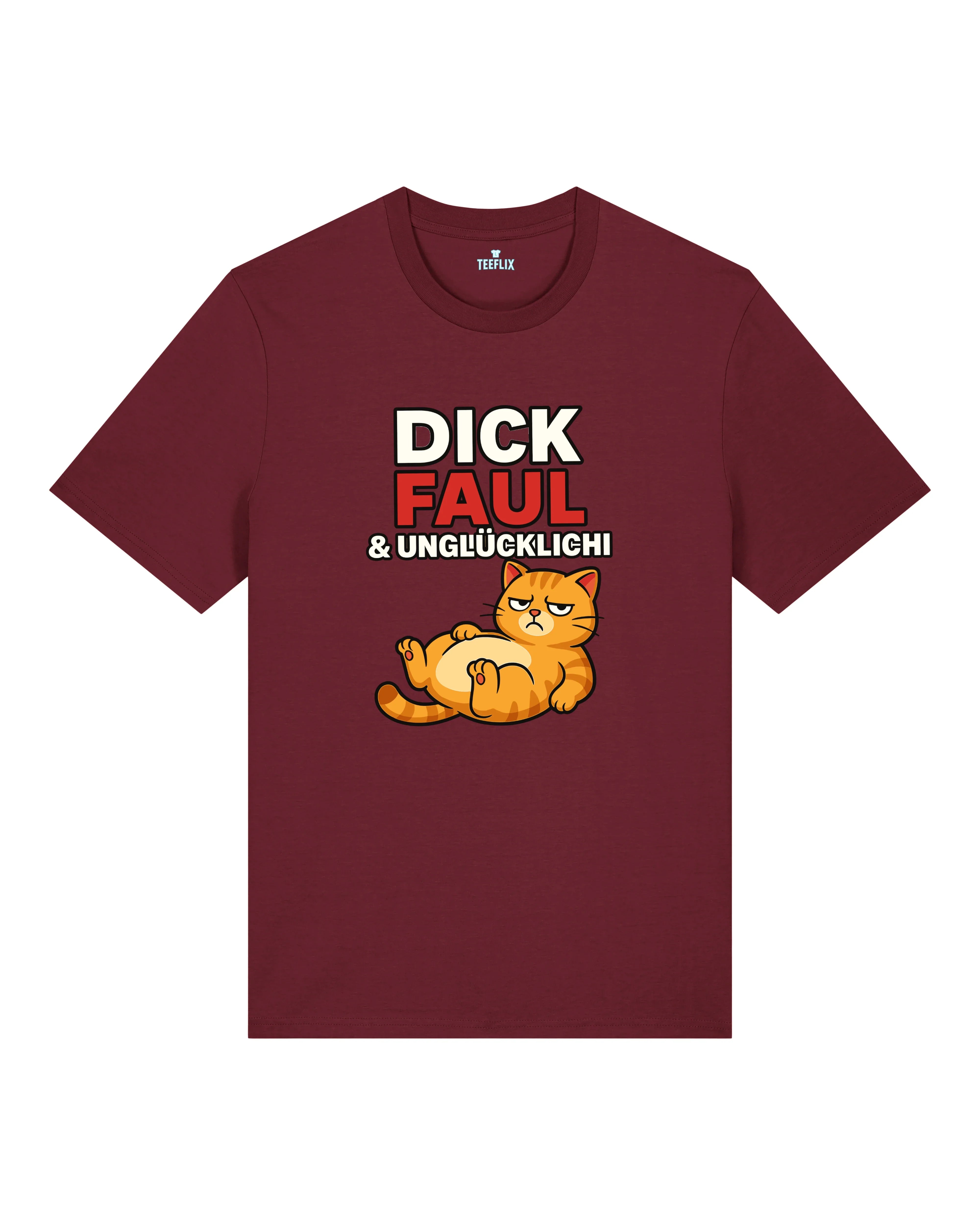 Dick Faul & Unglücklich Lustiges Katzen T-Shirt | teelavo