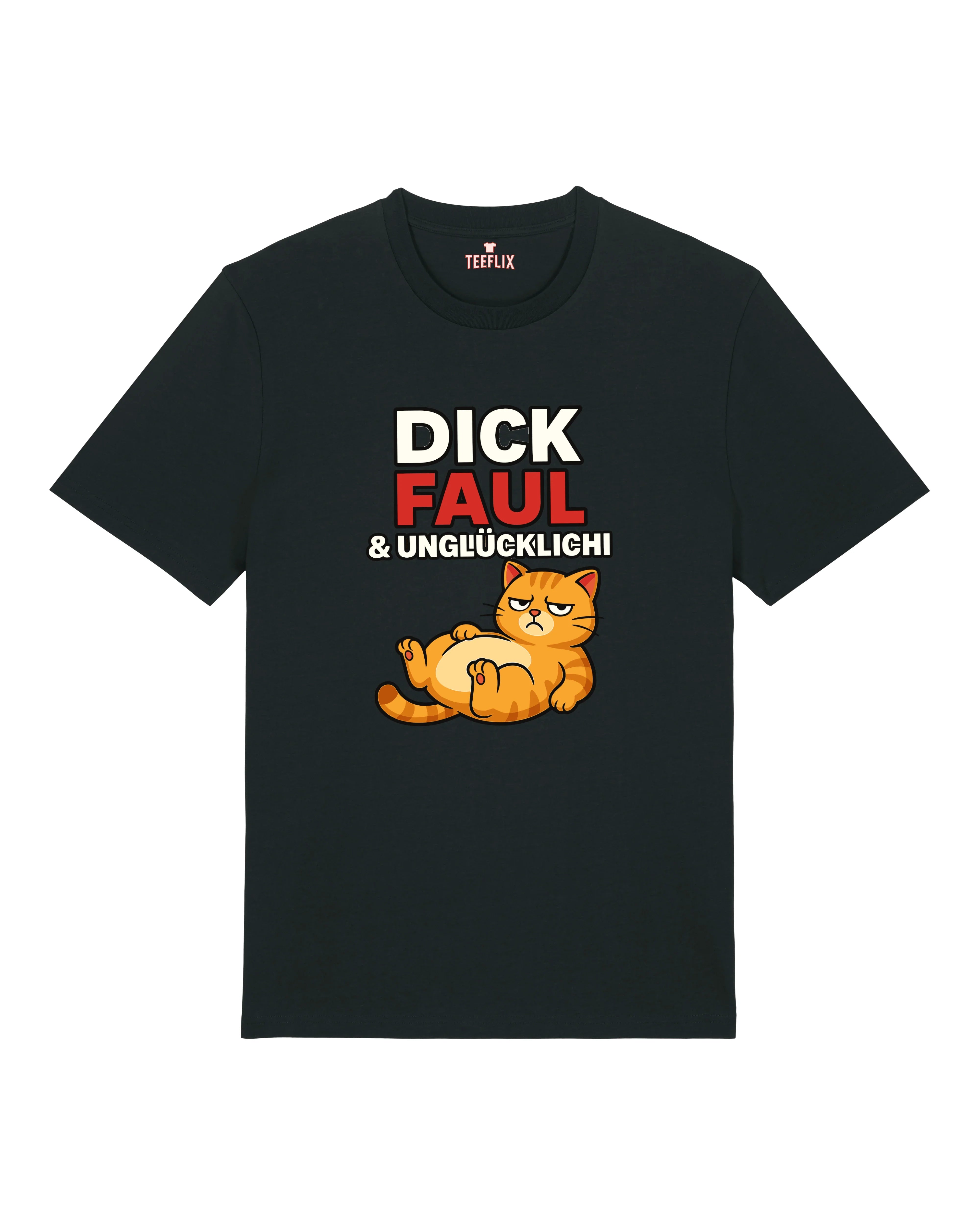 Dick Faul & Unglücklich Lustiges Katzen T-Shirt | teelavo