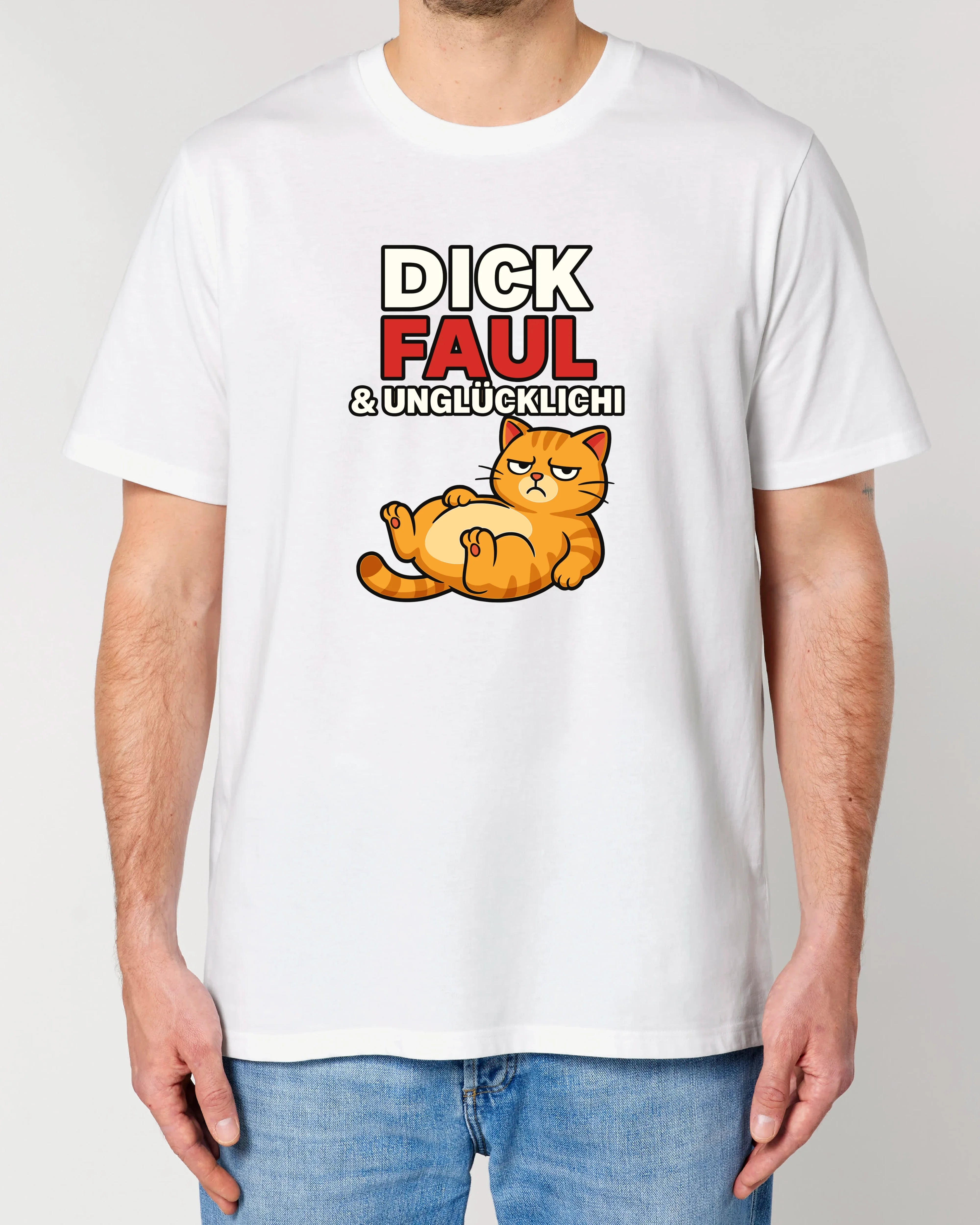 Dick Faul & Unglücklich Lustiges Katzen T-Shirt | teelavo