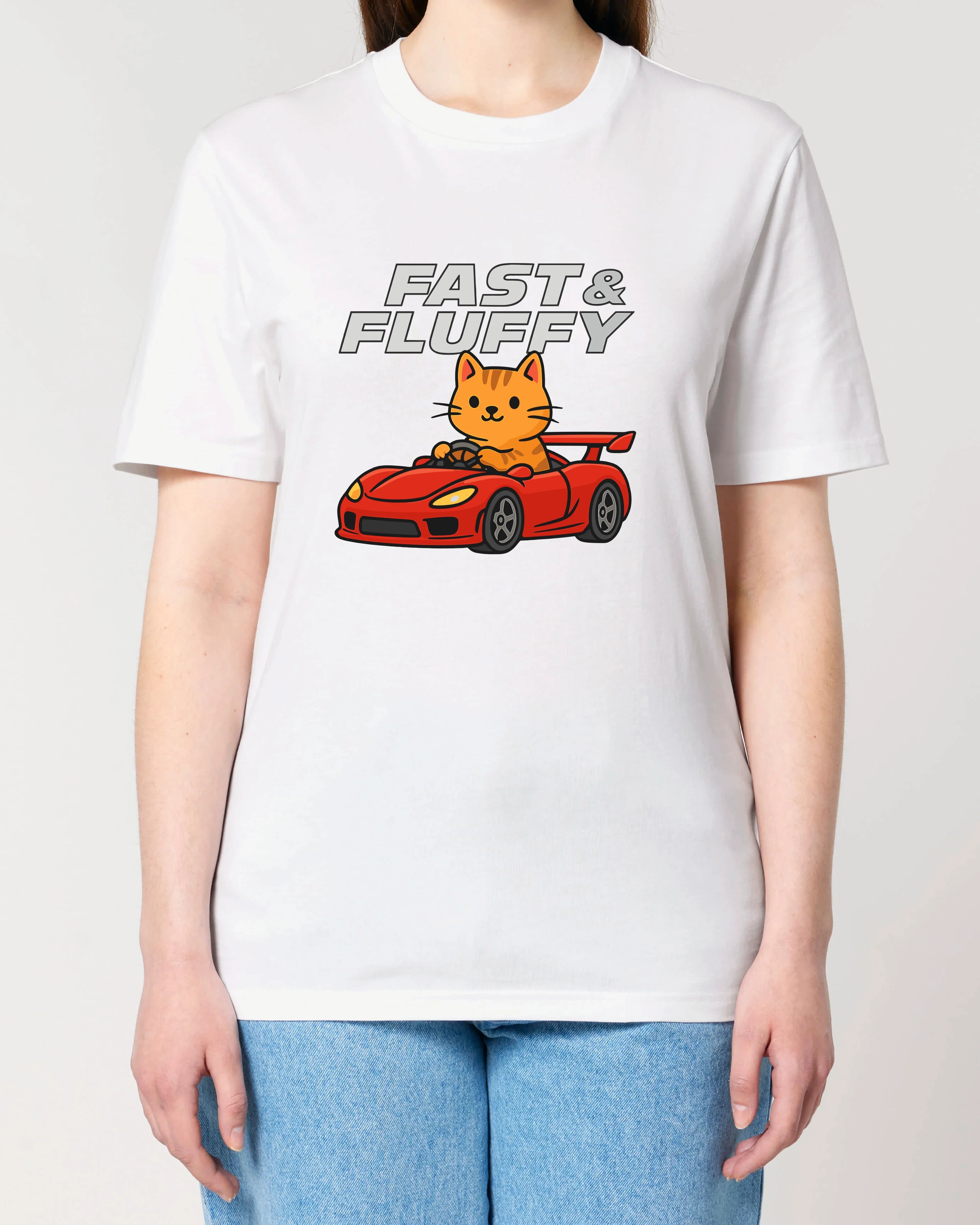 Fast & Fluffy Lustiges Katzen Auto T-Shirt Spruch | teelavo