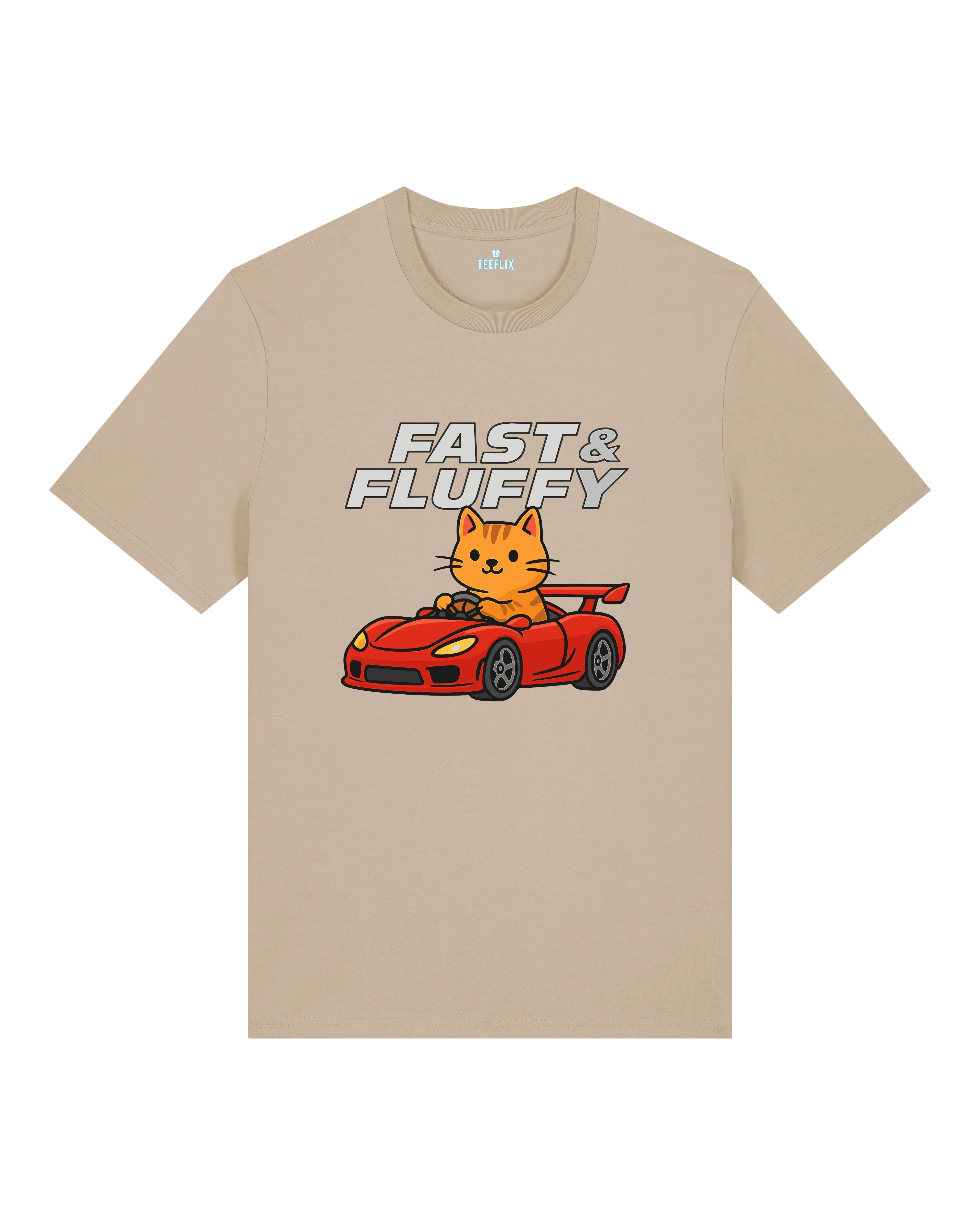 Fast & Fluffy Lustiges Katzen Auto T-Shirt Spruch | teelavo