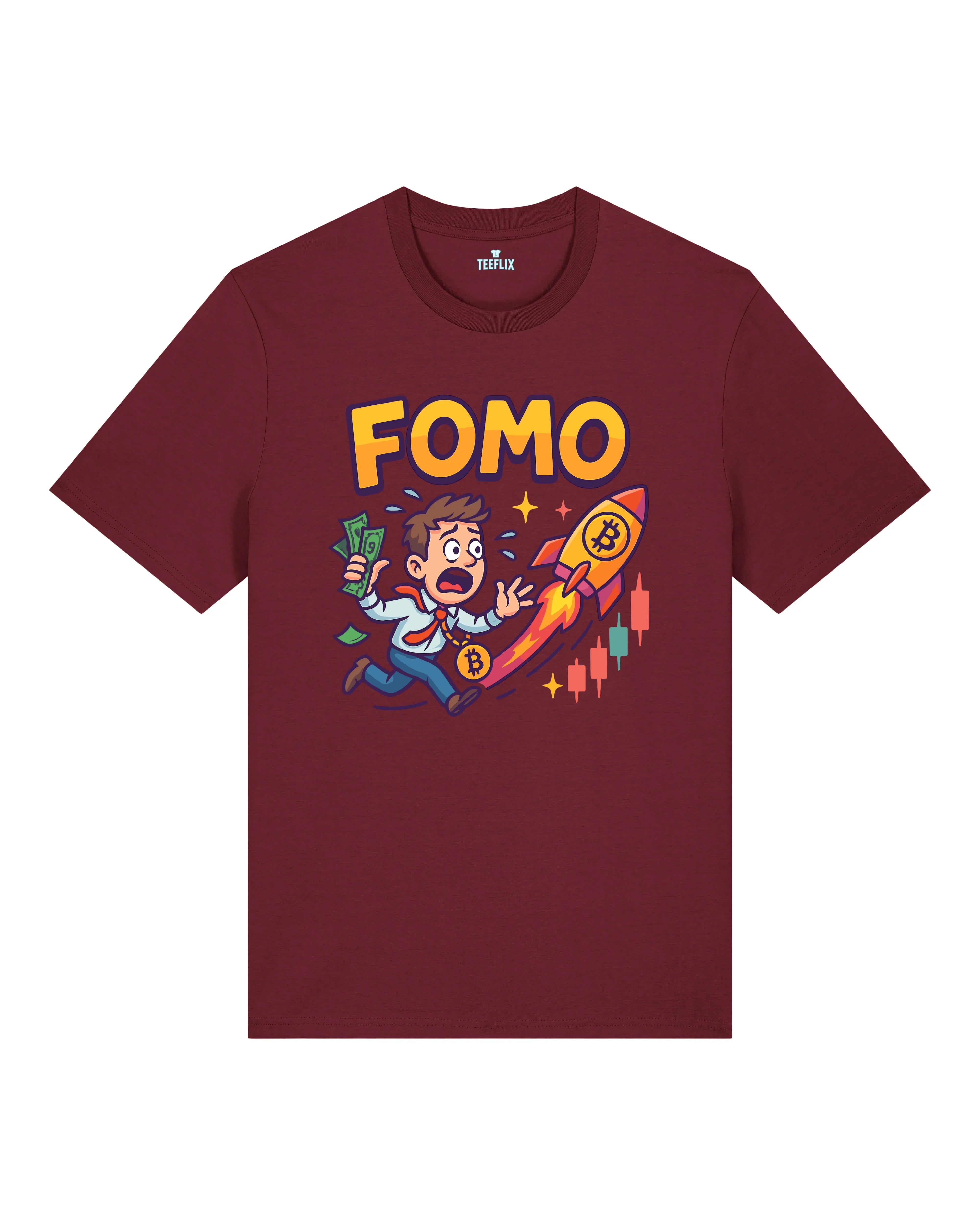 FOMO Bitcoin Rocket Crypto Shirt | teelavo