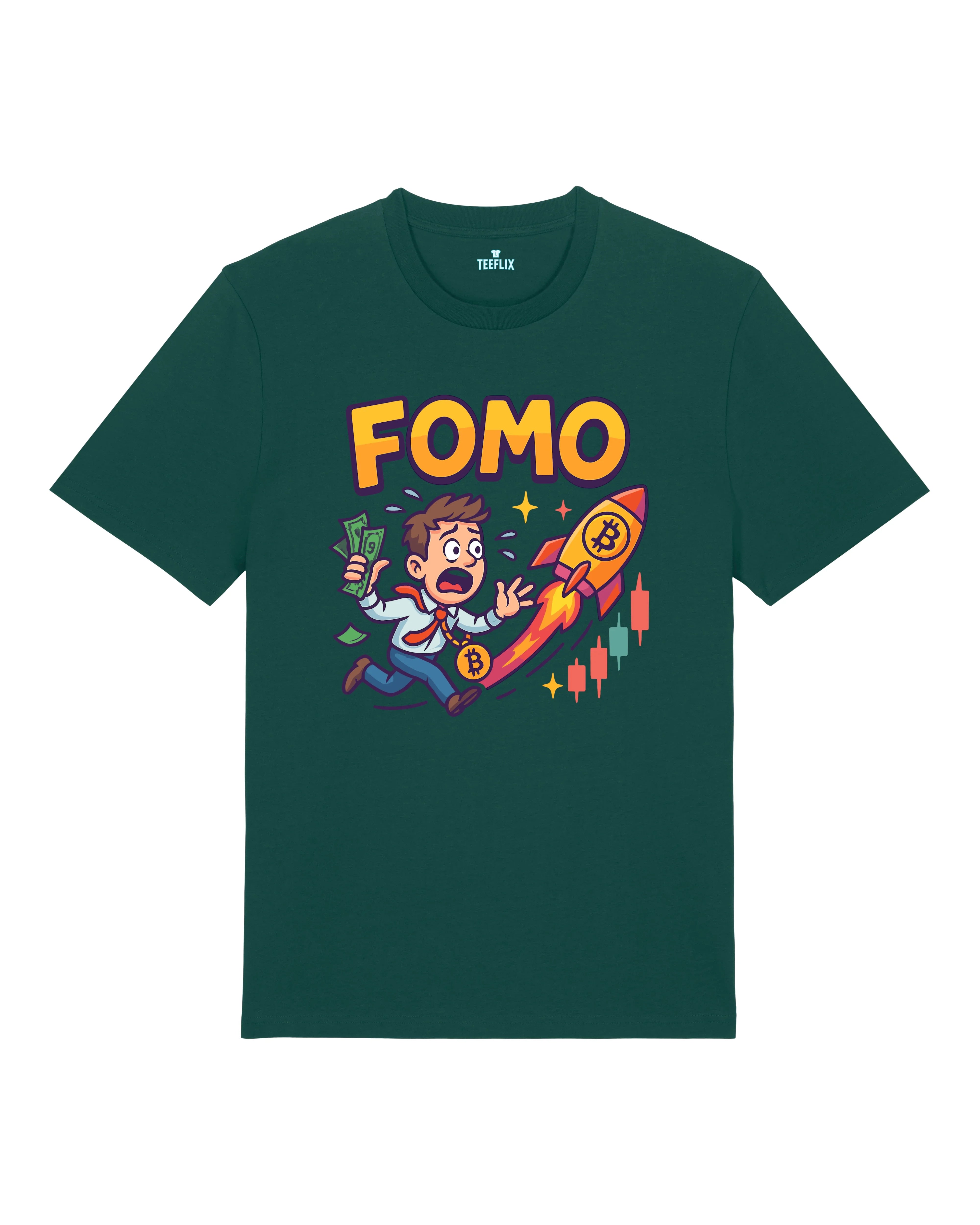 FOMO Bitcoin Rocket Crypto Shirt | teelavo