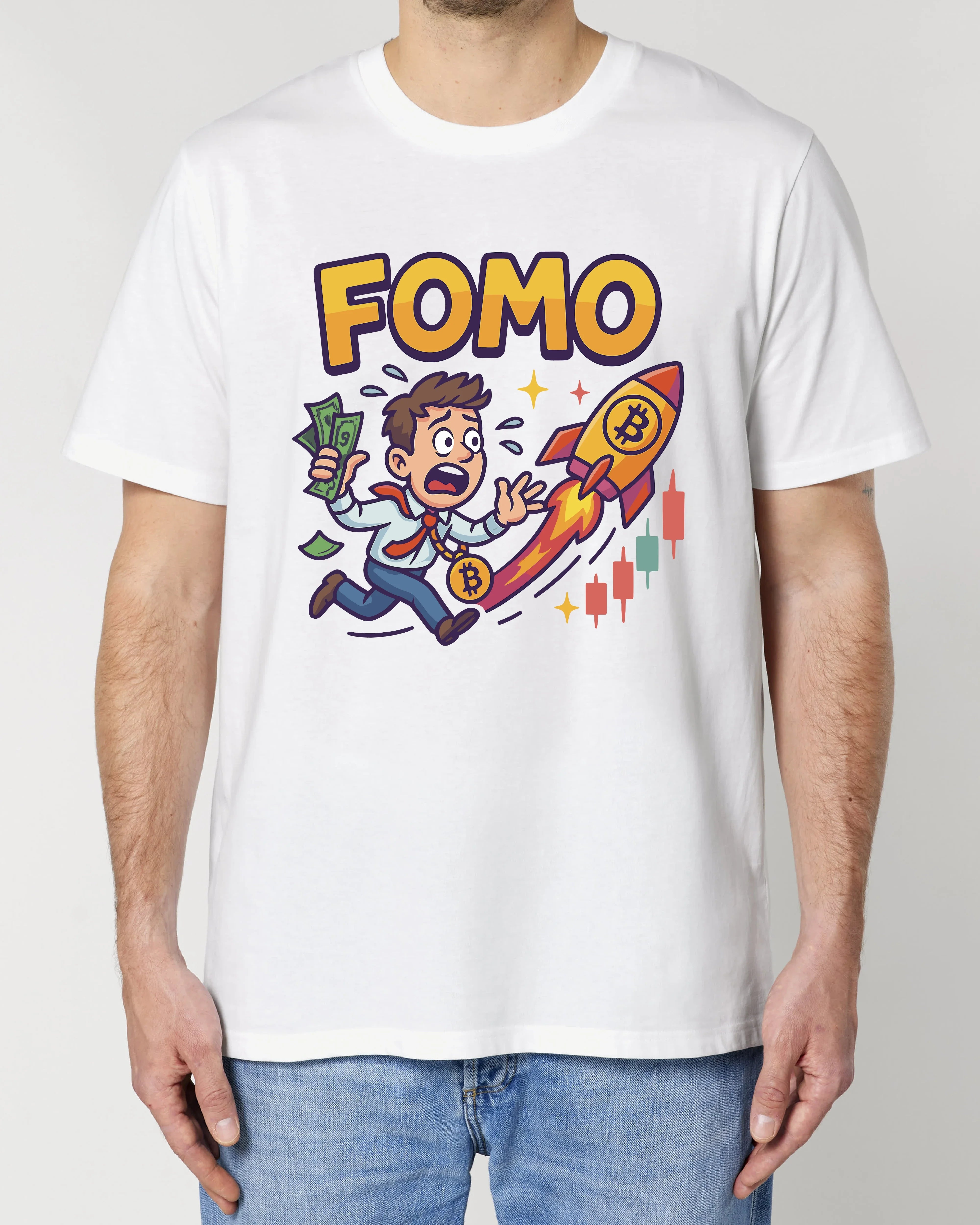 FOMO Bitcoin Rocket Crypto Shirt | teelavo