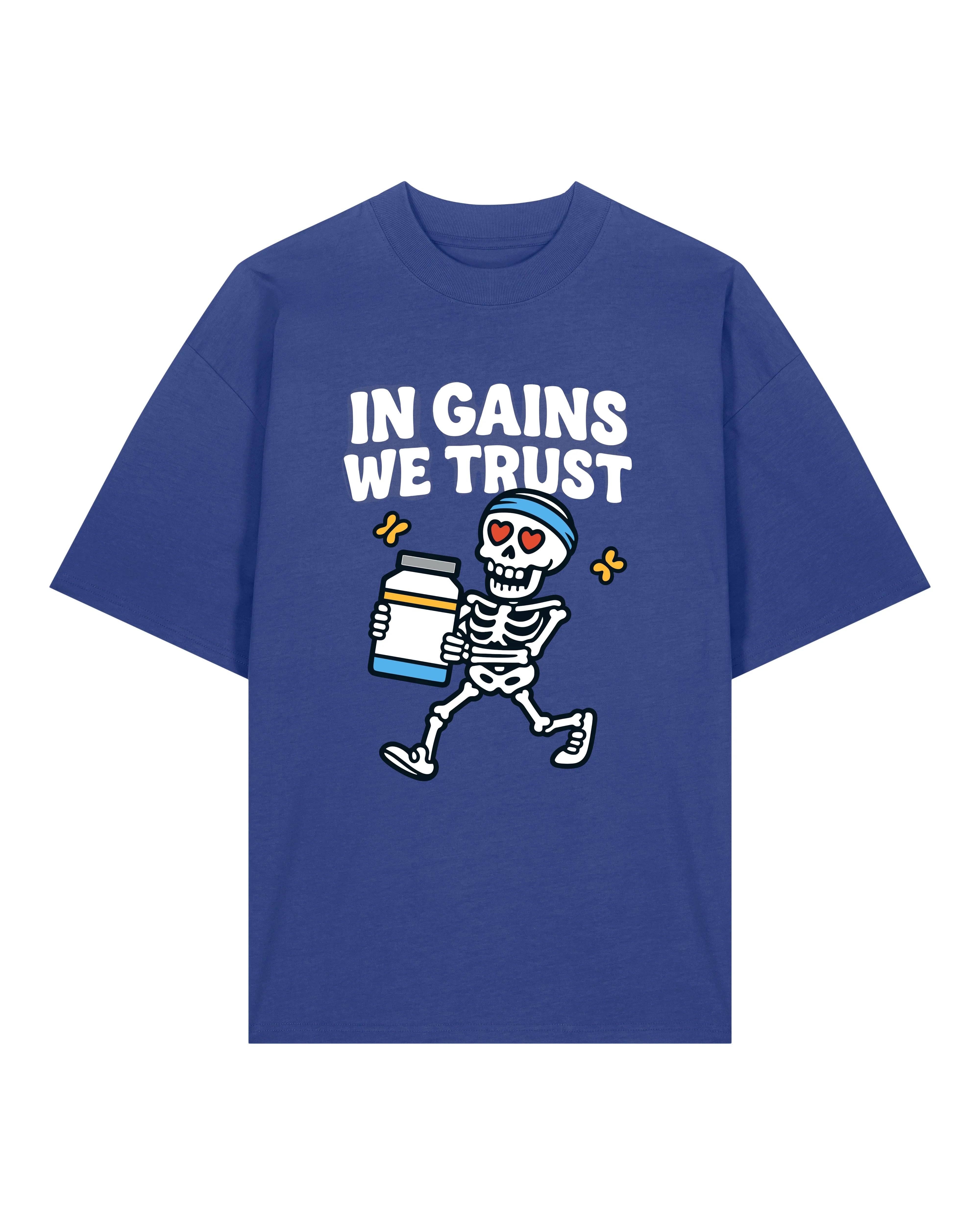 In Gains We Trust Pump Cover Oversized T-Shirt | teelavo