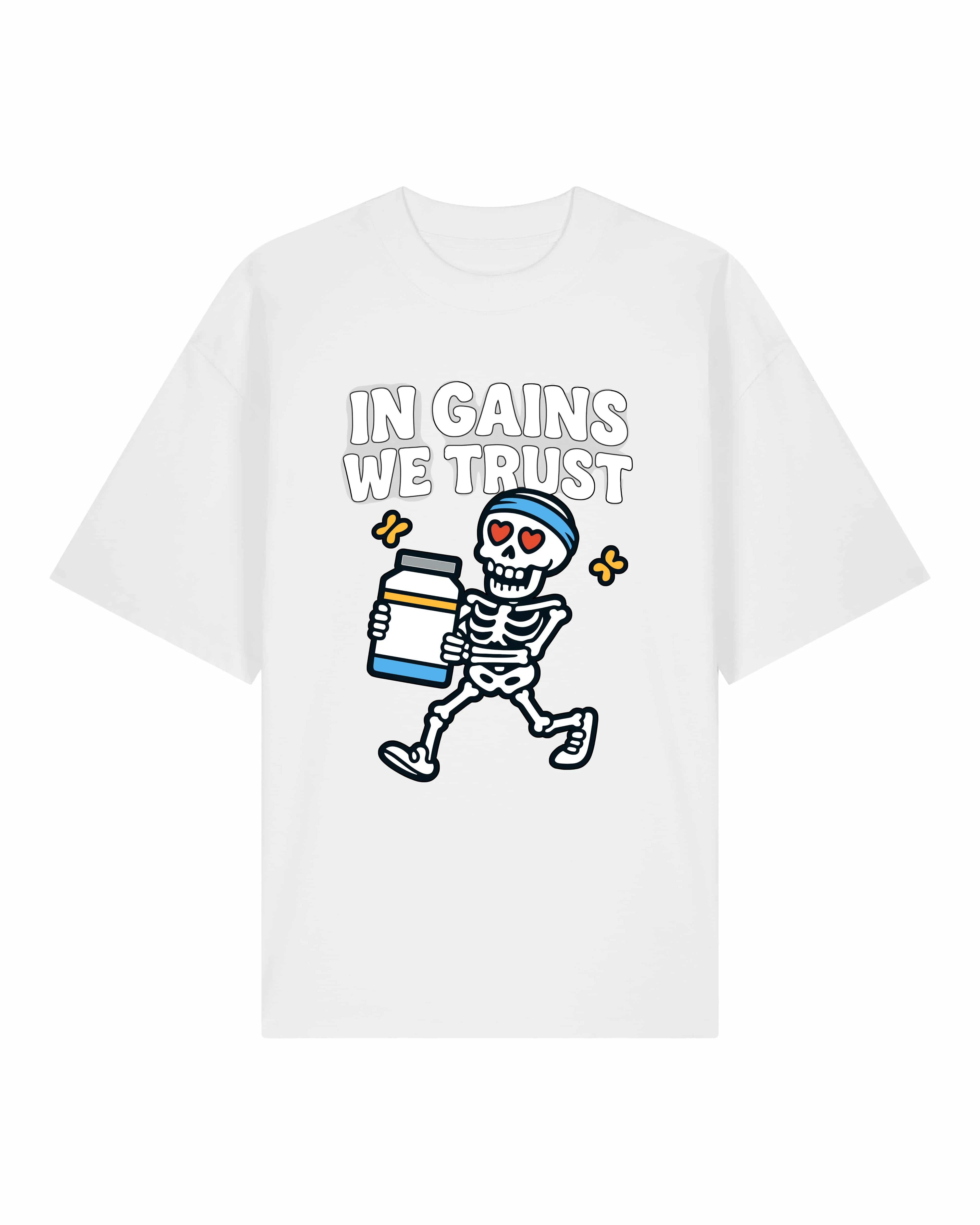 In Gains We Trust Pump Cover Oversized T-Shirt | teelavo