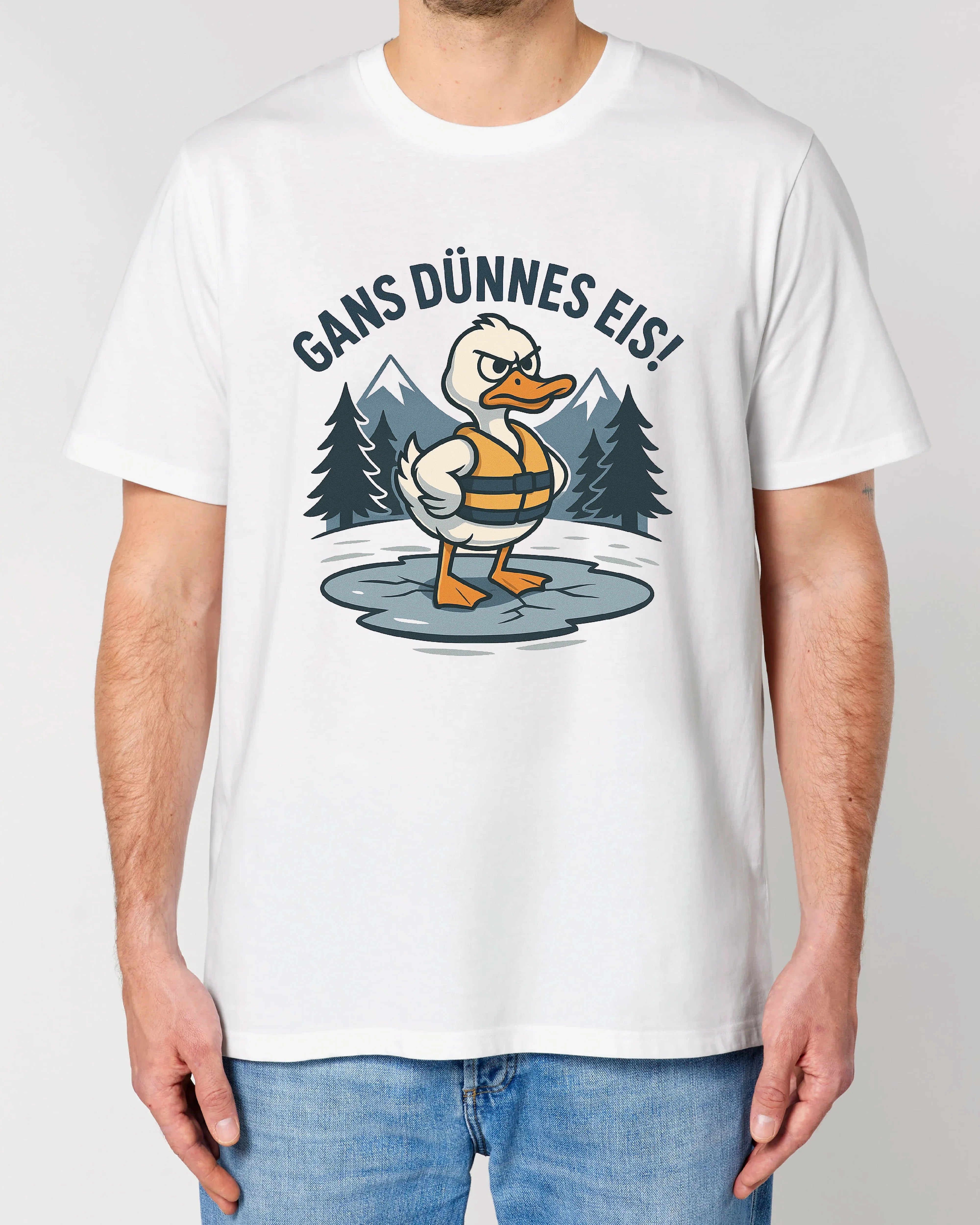 Gans Dünnes Eis! - Premium Shirt Unisex