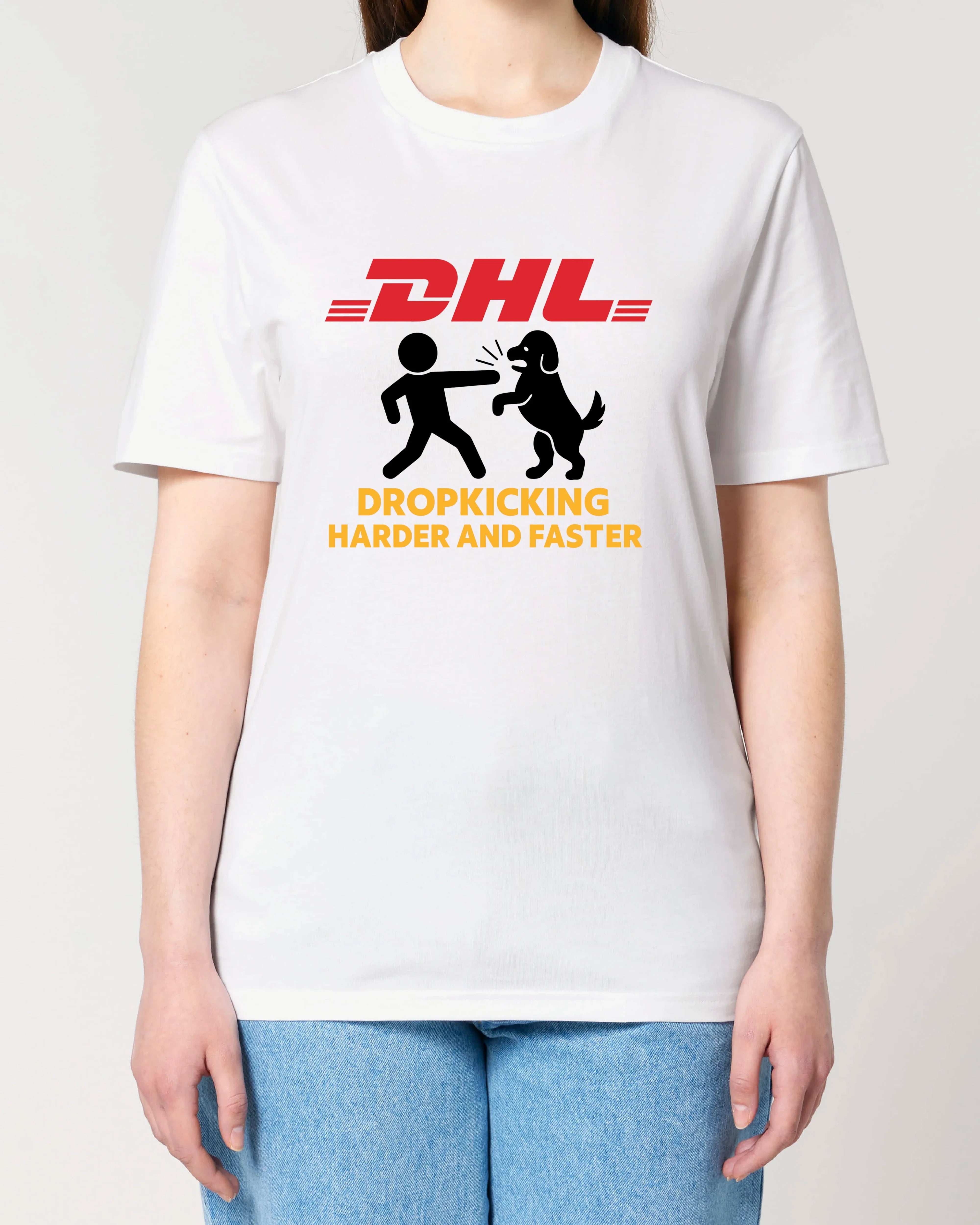 DHL Parodie Dropkicking Harder And Faster Lustiges Shirt| teelavo