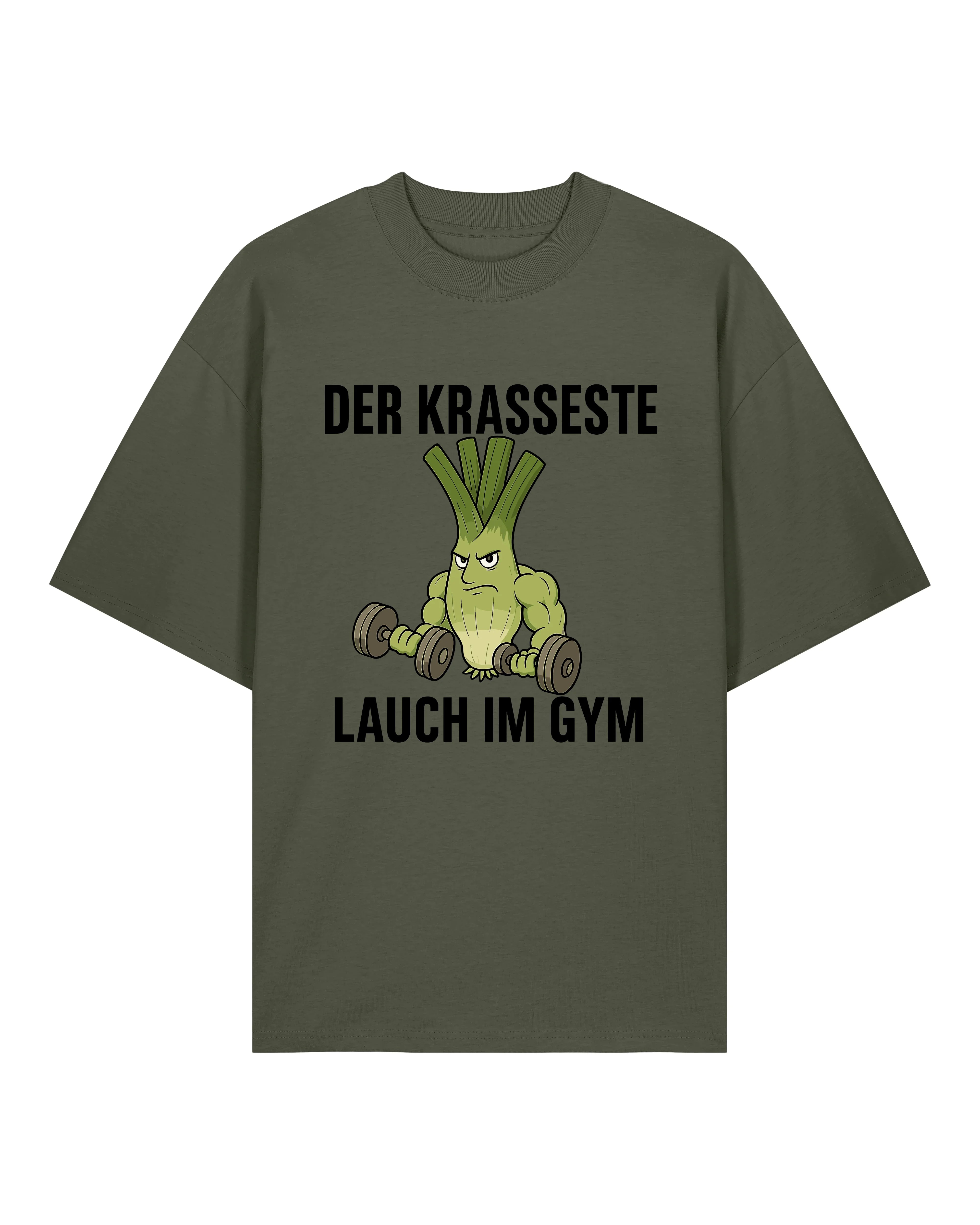 Der krasseste Lauch im Gym – Lustiges Fitness Pump Cover T-Shirt | teelavo