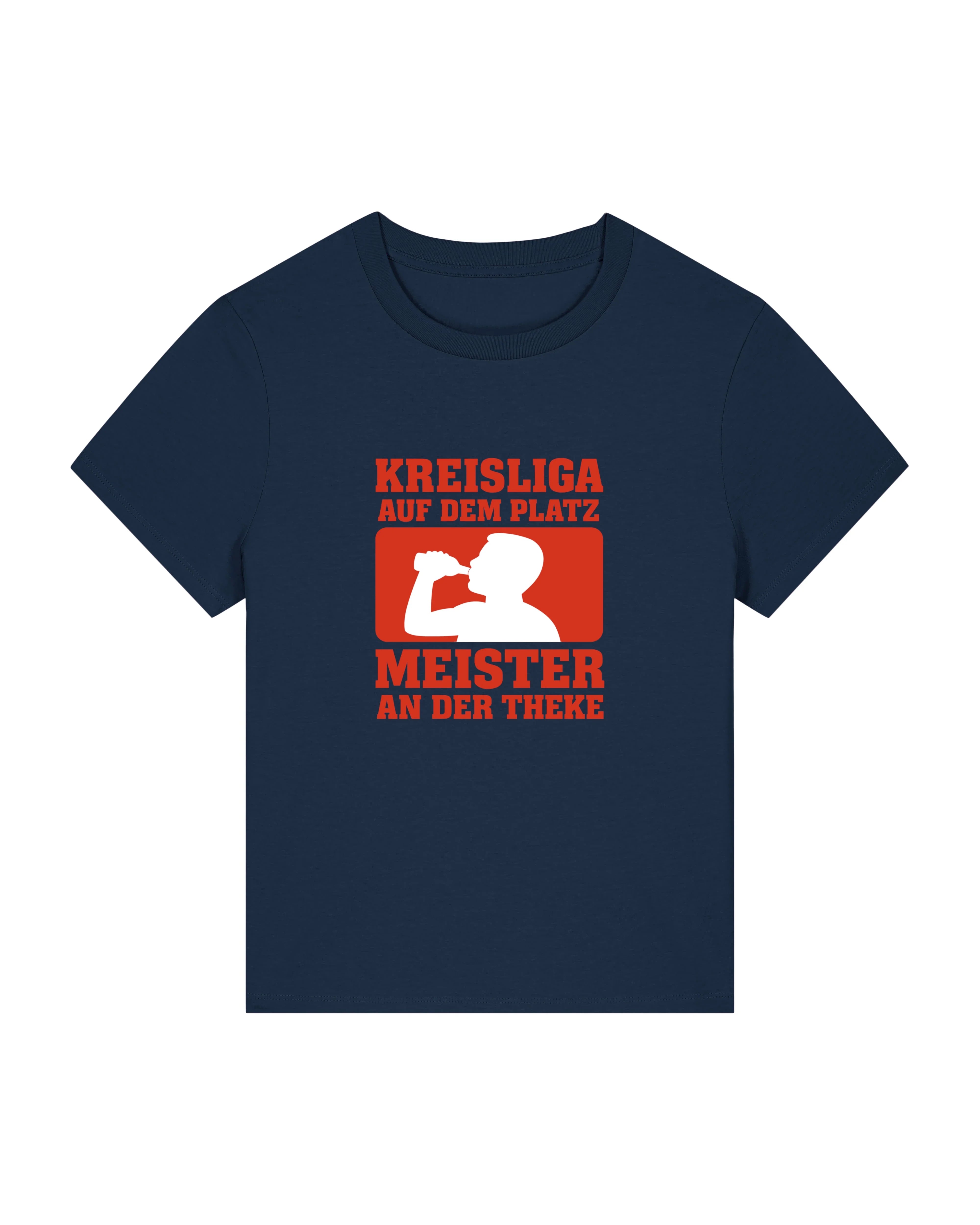 Kreisliga Damen Shirt – Lustiges Fußball Spruchshirt Meister an der Theke | teelavo