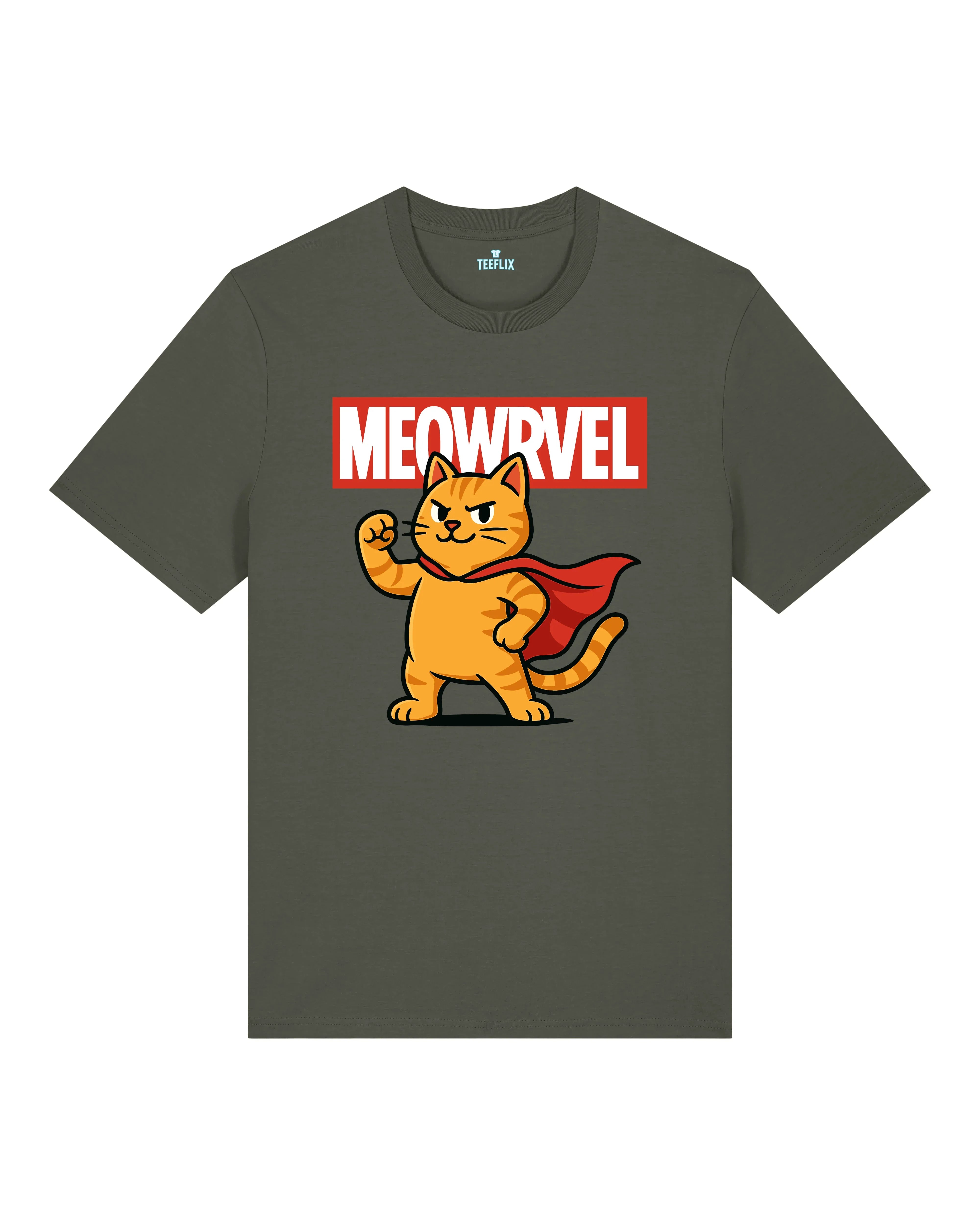 Meowrvel Superheld Lustiges Katzen T-Shirt Spruch | teelavo