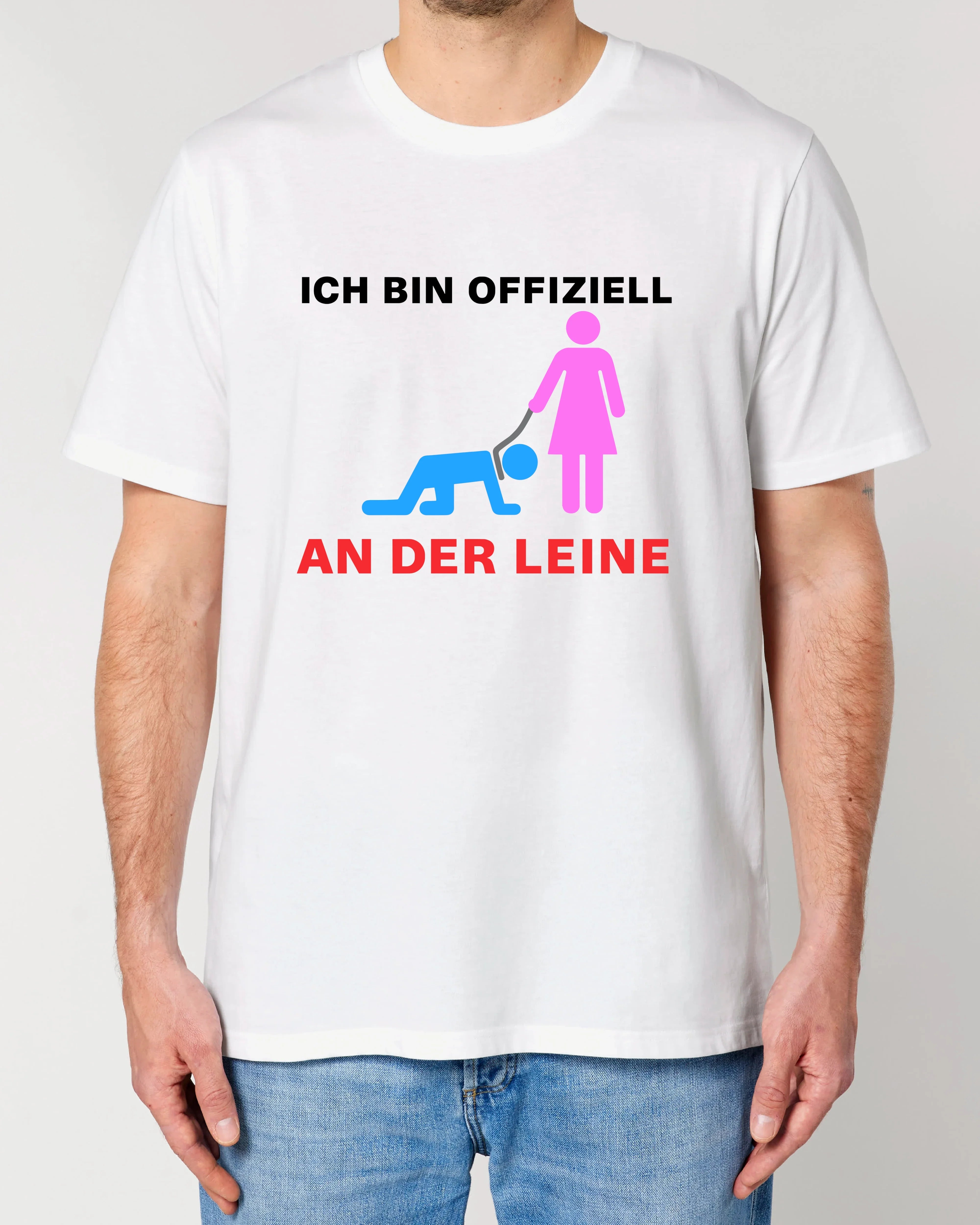 Lustiges JGA Shirt Ich bin offiziell an der Leine | teelavo
