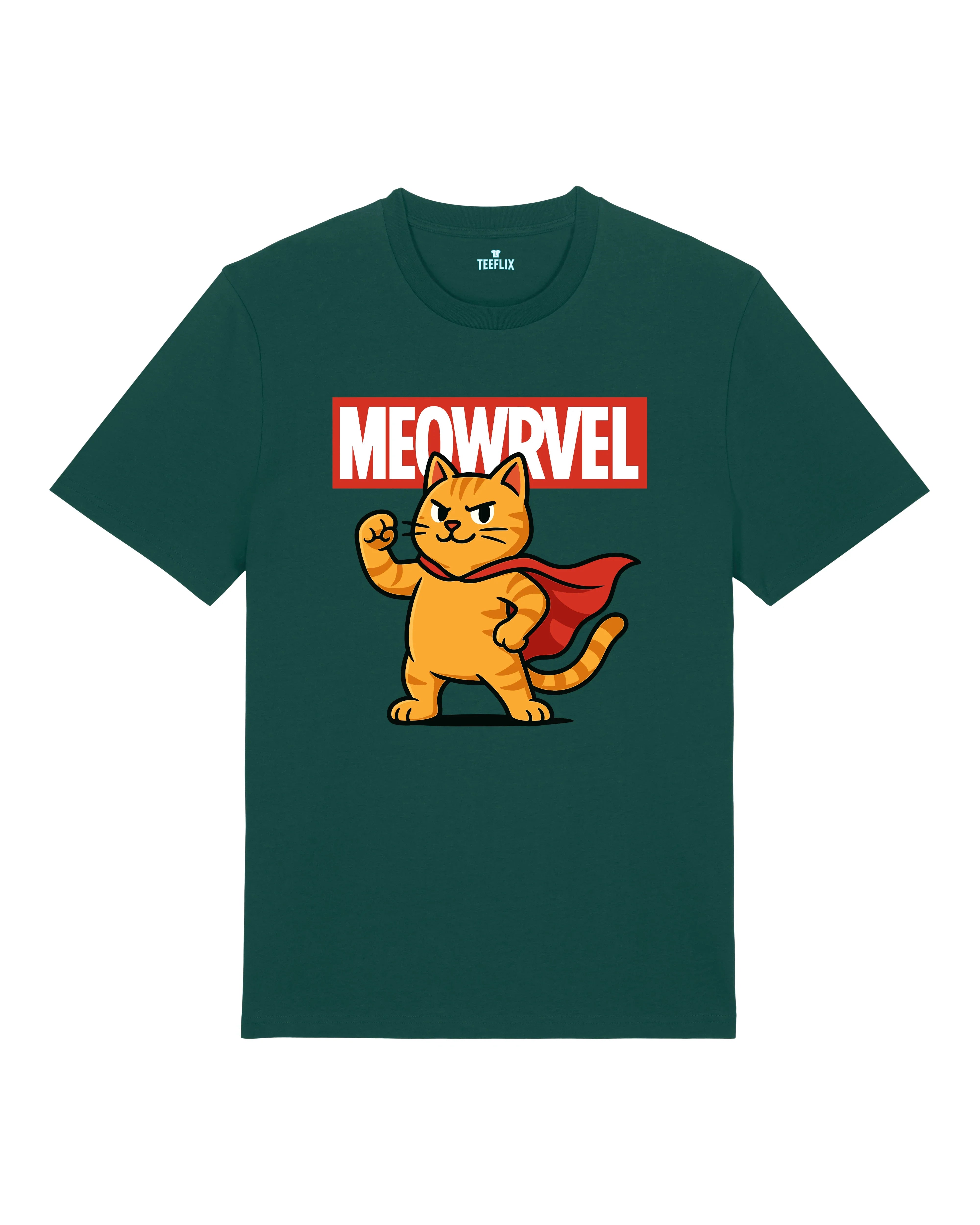 Meowrvel Superheld Lustiges Katzen T-Shirt Spruch | teelavo