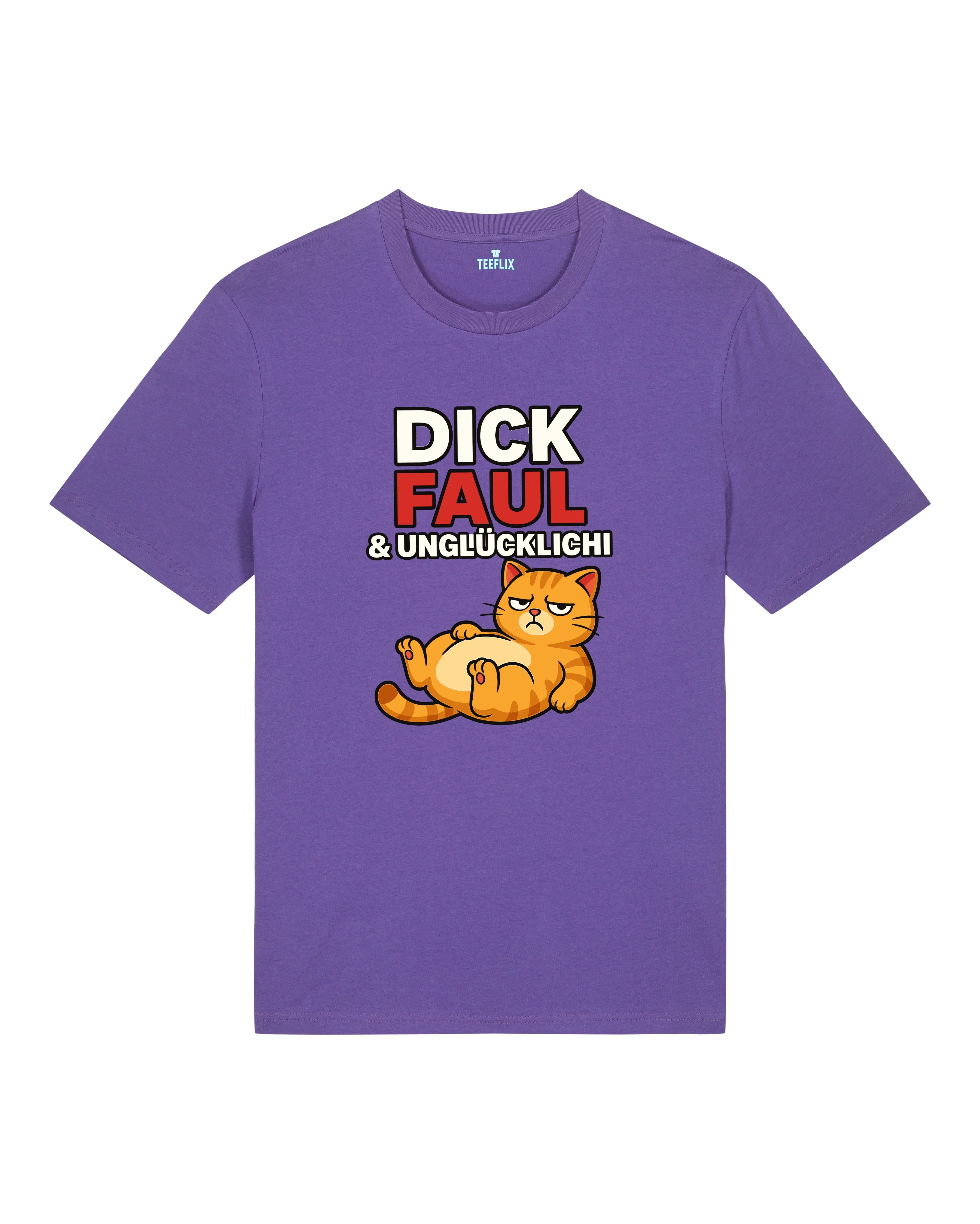 Dick Faul & Unglücklich Lustiges Katzen T-Shirt | teelavo