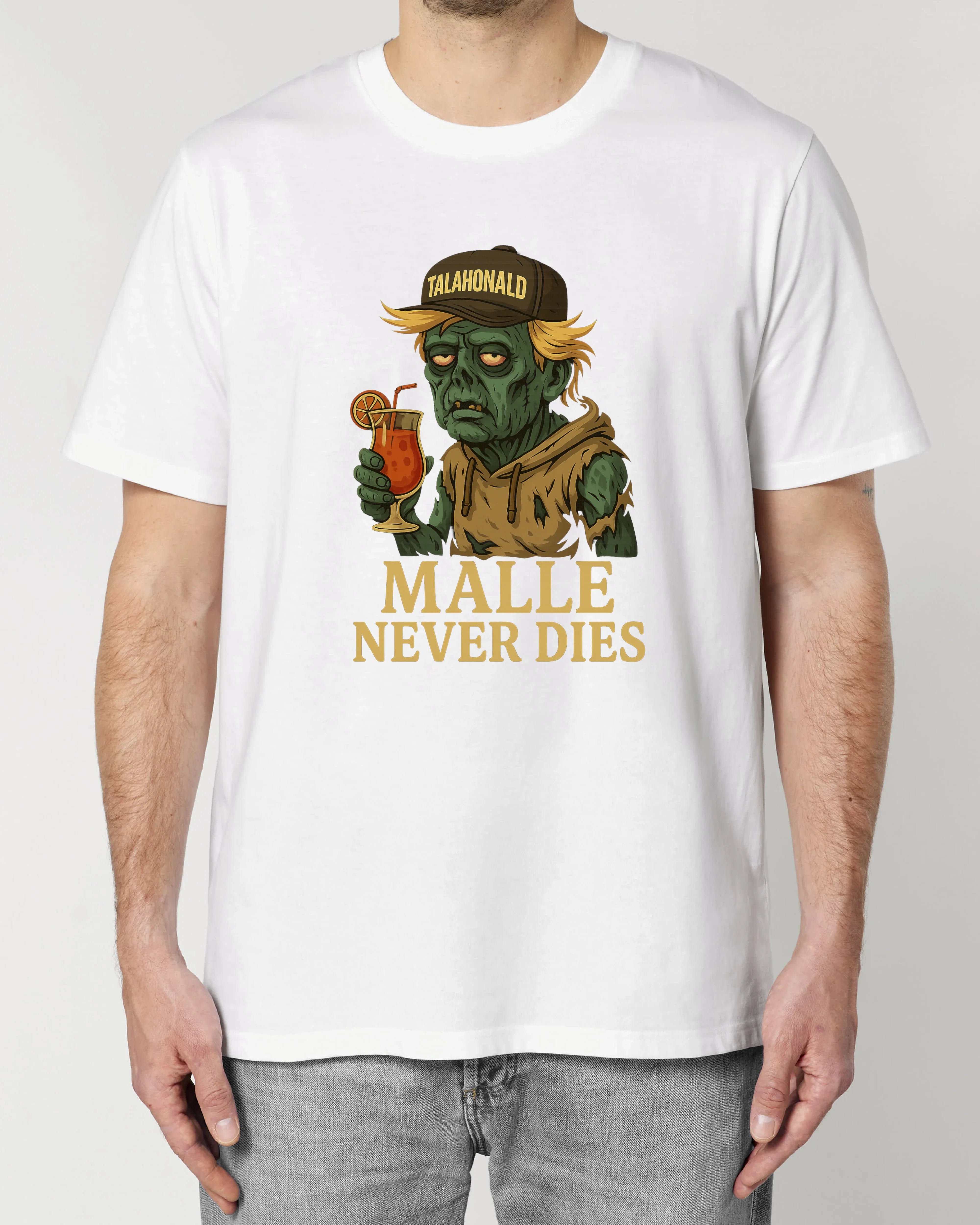 Malle Never Dies T-Shirt – Lustiges Zombie Shirt für Party & Urlaub – teelavo