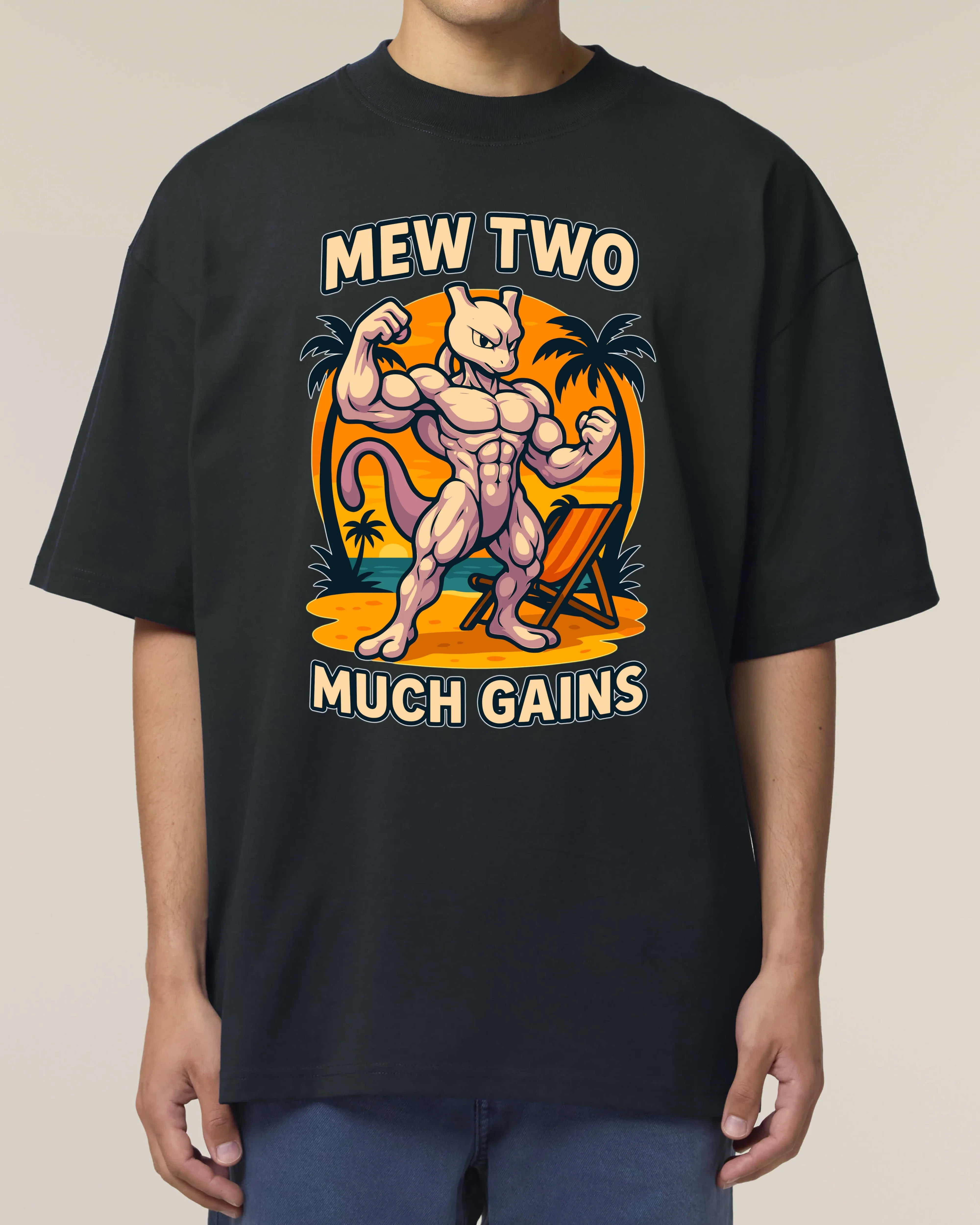 Mew Two Much Gains Oversized Gym Shirt Pump Cover | teelavo