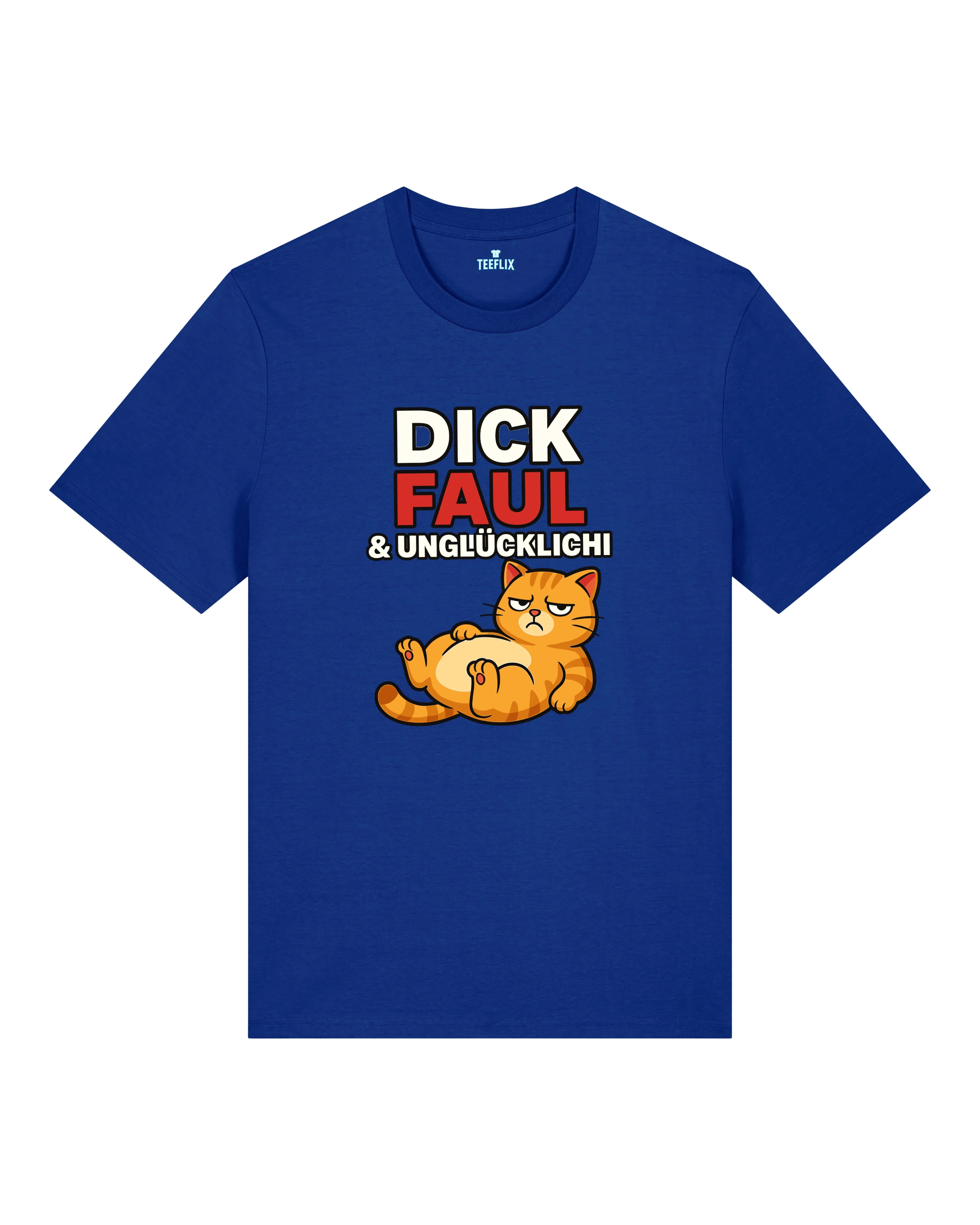 Dick Faul & Unglücklich Lustiges Katzen T-Shirt | teelavo
