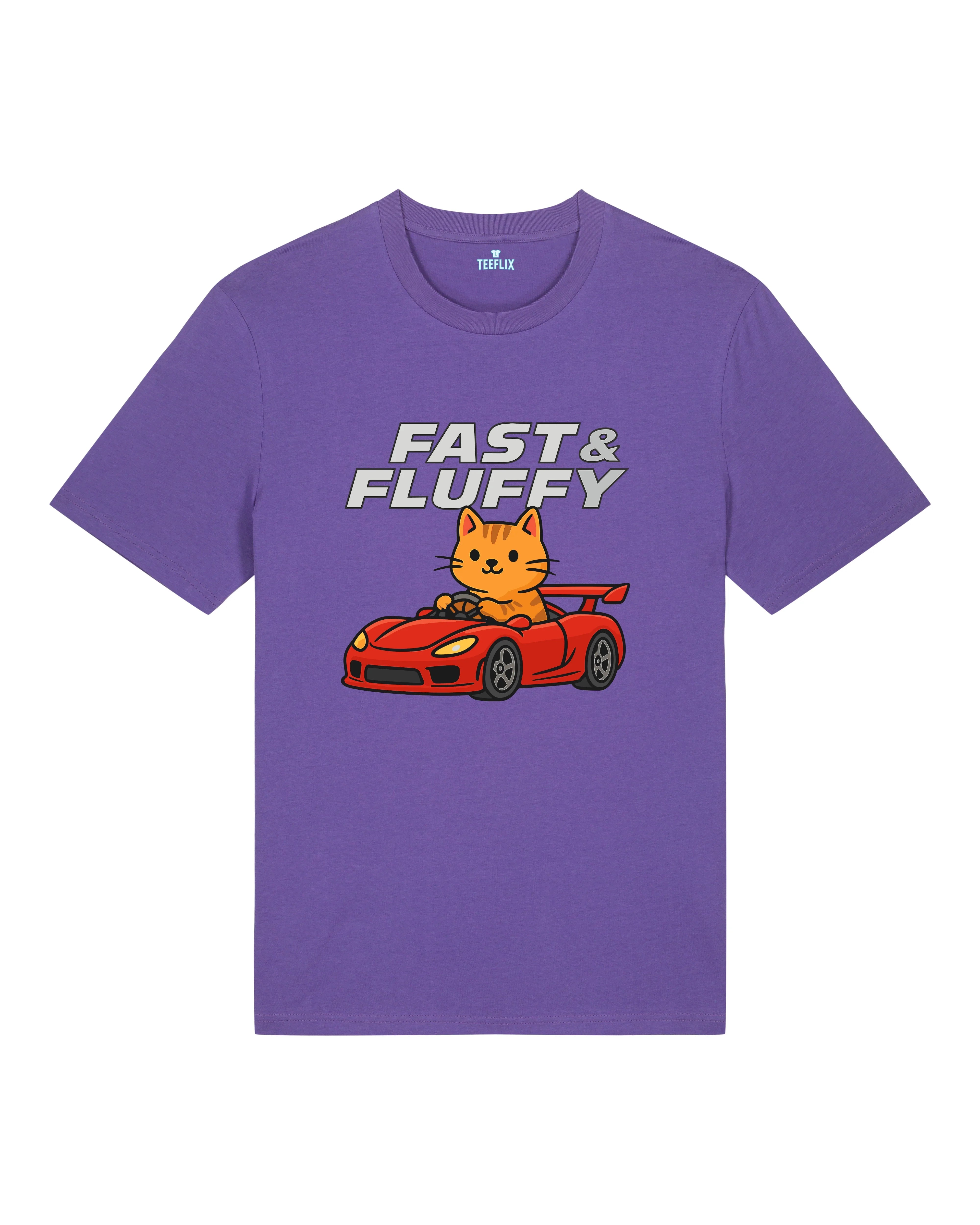 Fast & Fluffy Lustiges Katzen Auto T-Shirt Spruch | teelavo