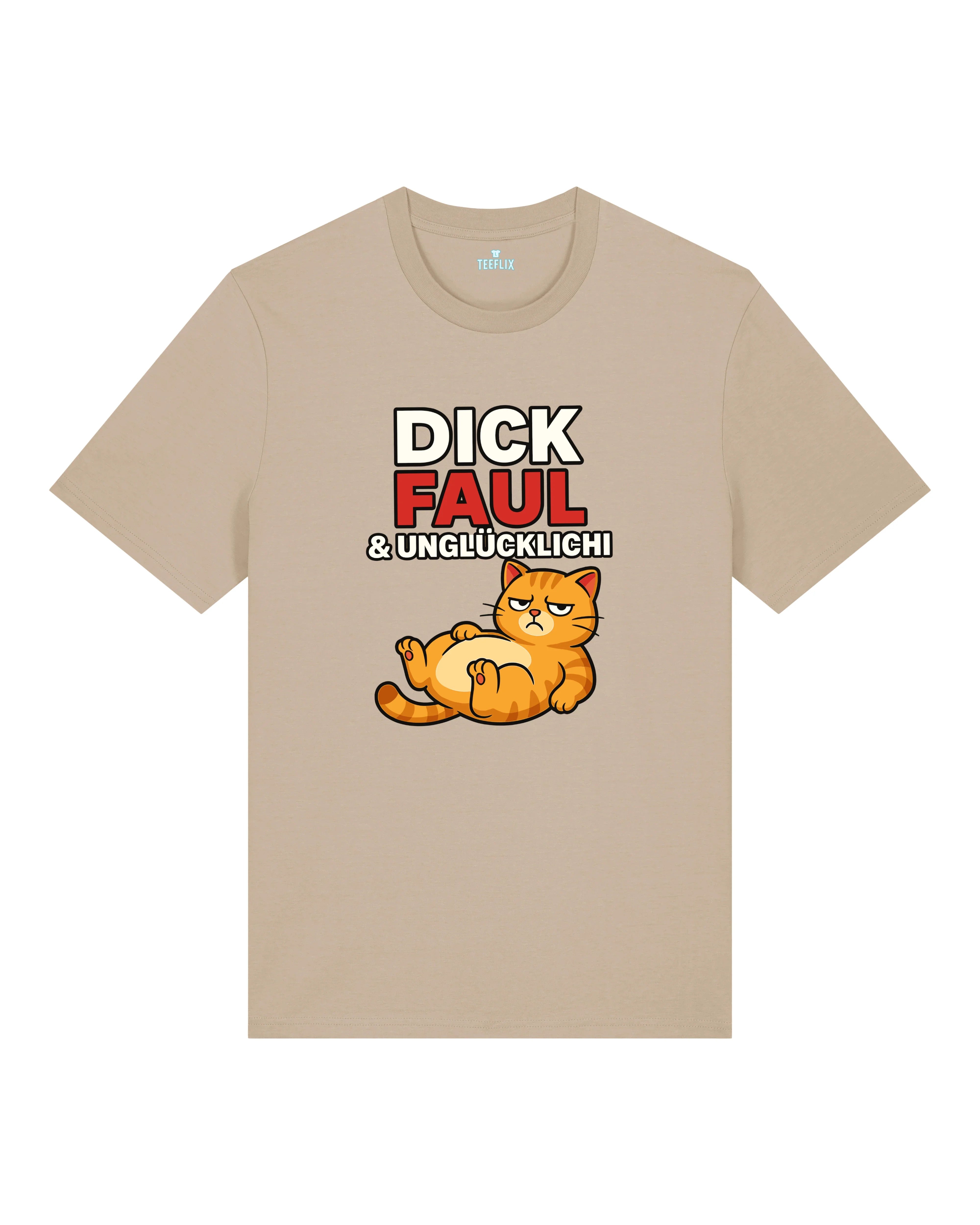 Dick Faul & Unglücklich Lustiges Katzen T-Shirt | teelavo