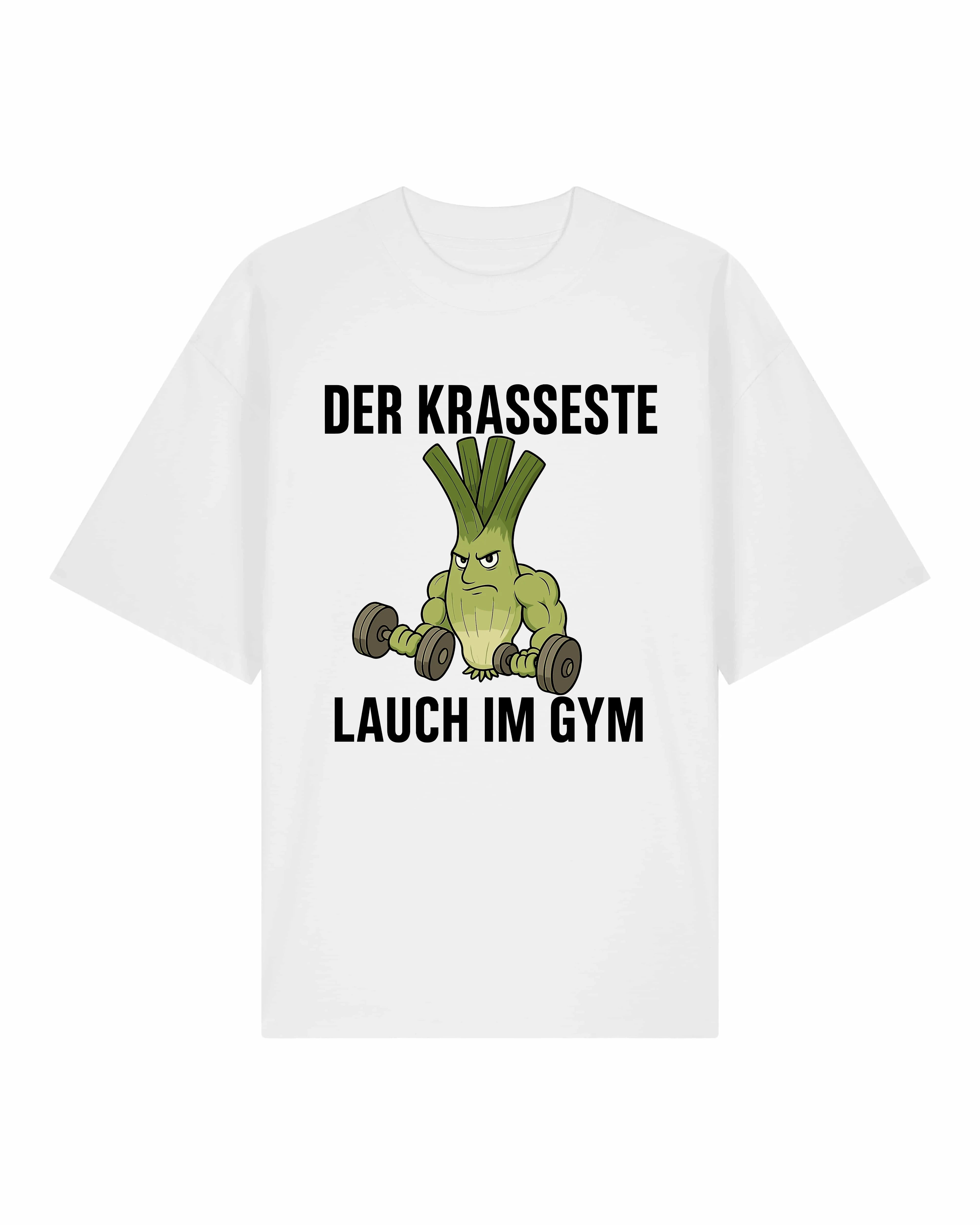 Der krasseste Lauch im Gym – Lustiges Fitness Pump Cover T-Shirt | teelavo