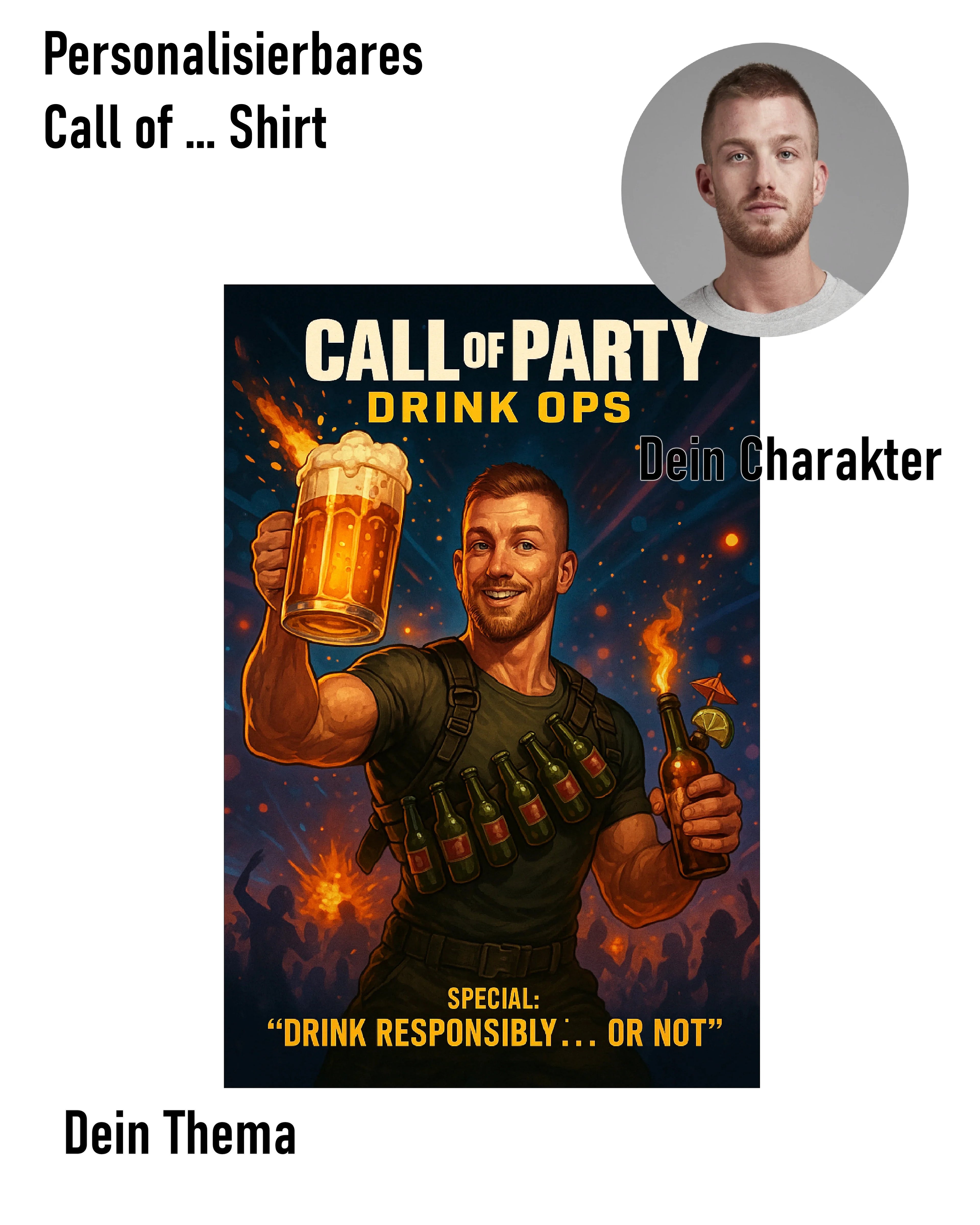 Call of ... Personalisierbar Oversized Shirt