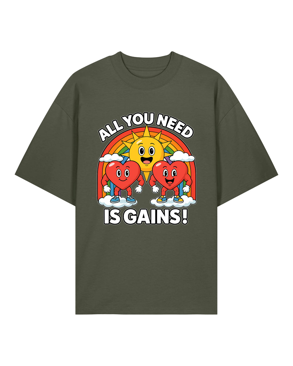 All You Need Is Gains Oversized Gym Shirt Herren | teelavo