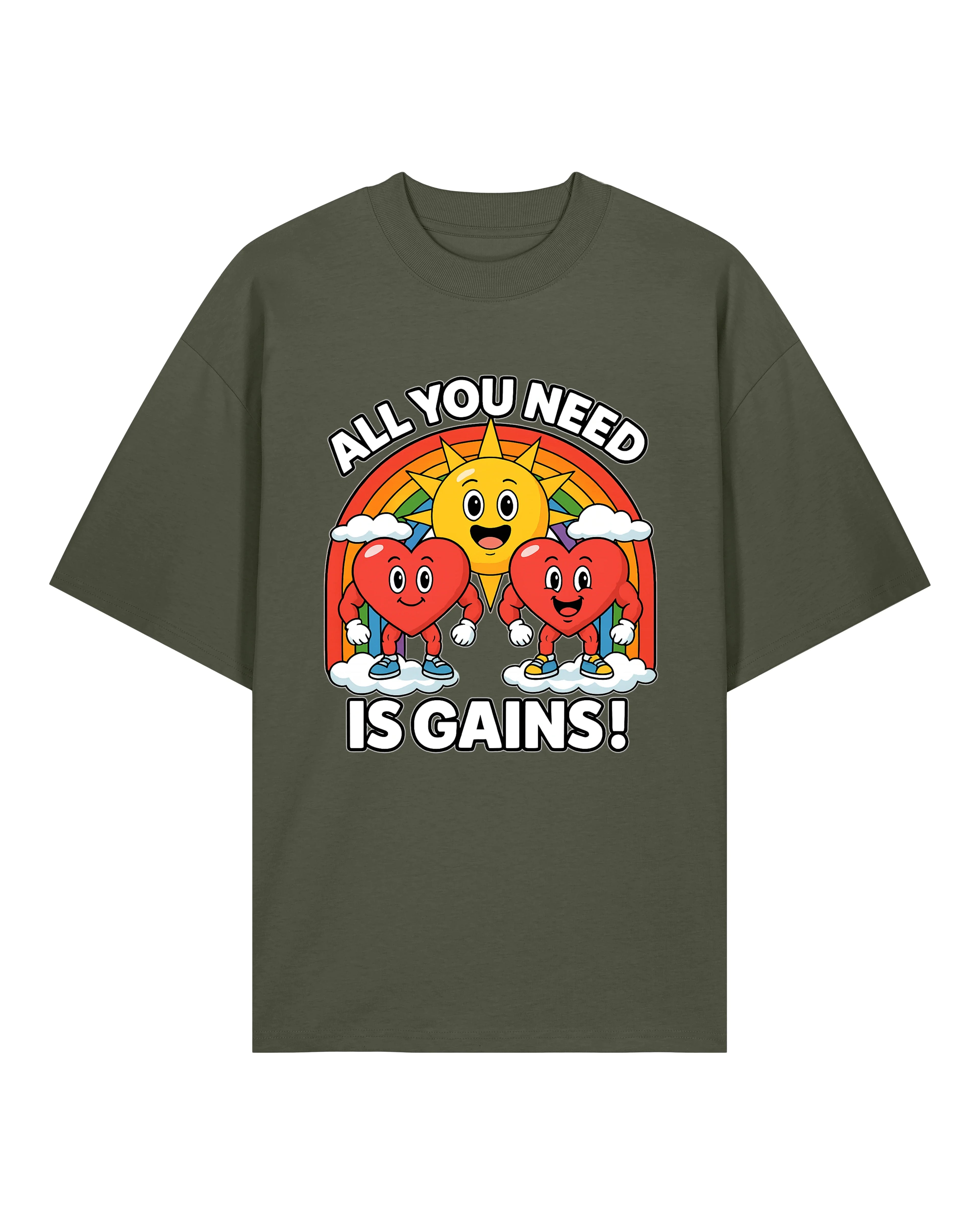 All You Need Is Gains Oversized Gym Shirt Herren | teelavo