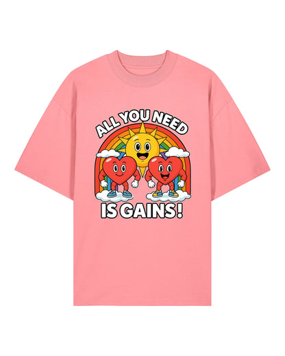 All You Need Is Gains Oversized Gym Shirt Herren | teelavo