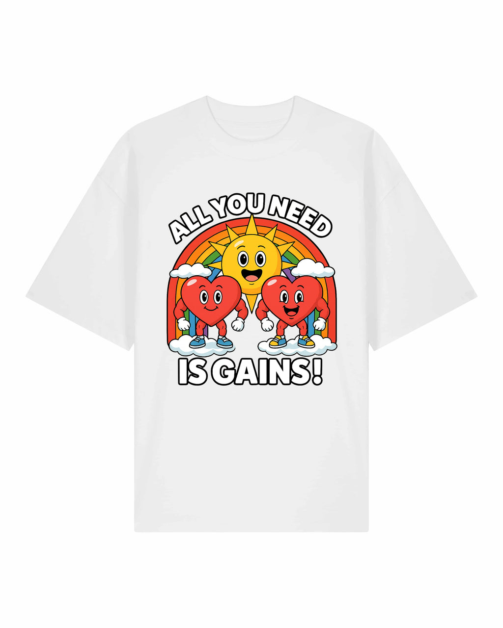 All You Need Is Gains Oversized Gym Shirt Herren | teelavo
