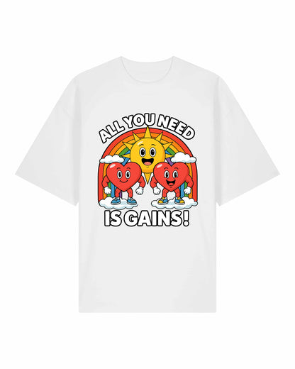 All You Need Is Gains Oversized Gym Shirt Herren | teelavo