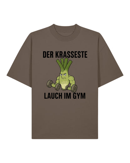 Der krasseste Lauch im Gym – Lustiges Fitness Pump Cover T-Shirt | teelavo