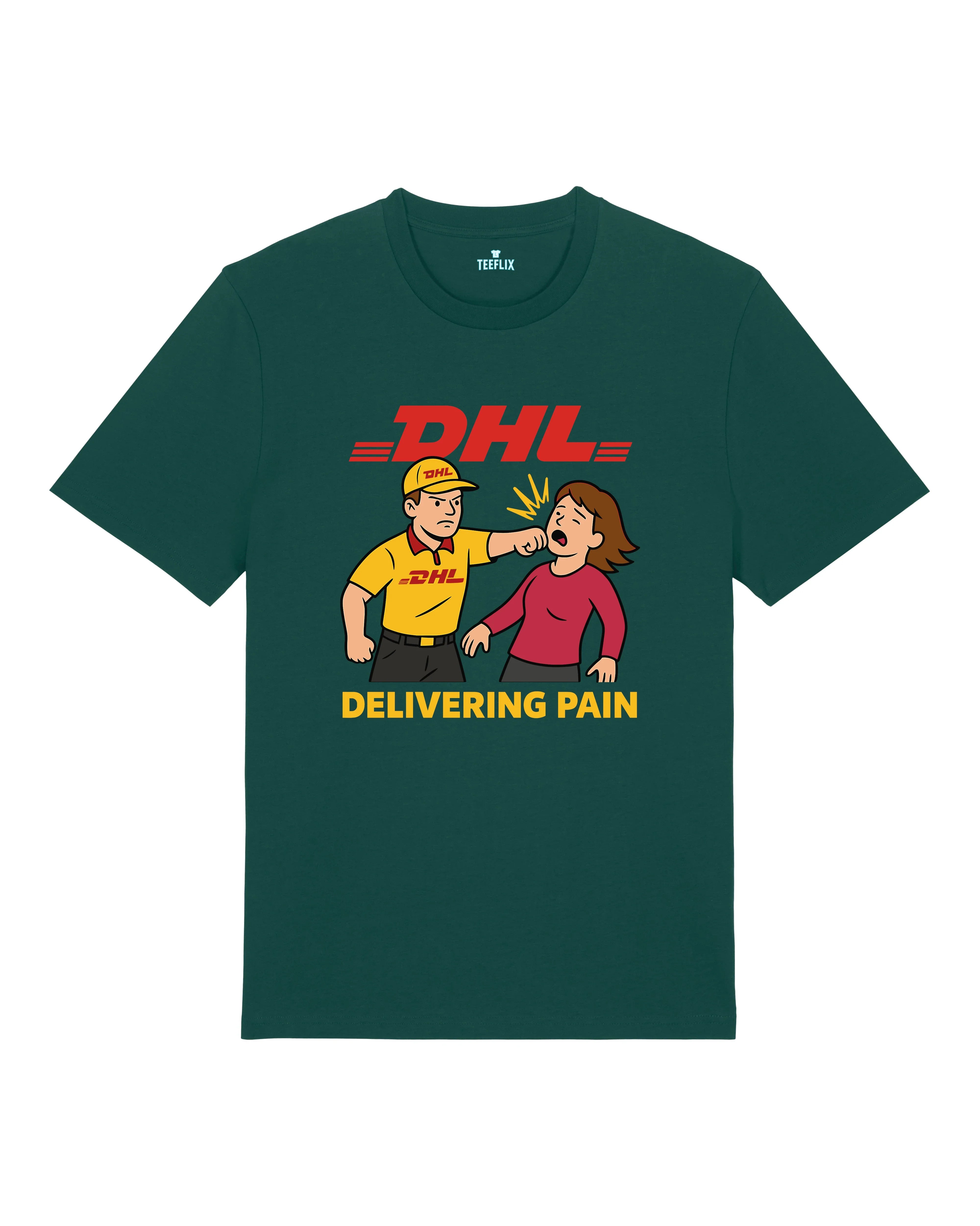 Satire Shirt DHL Parodie Delivering Pain | teelavo