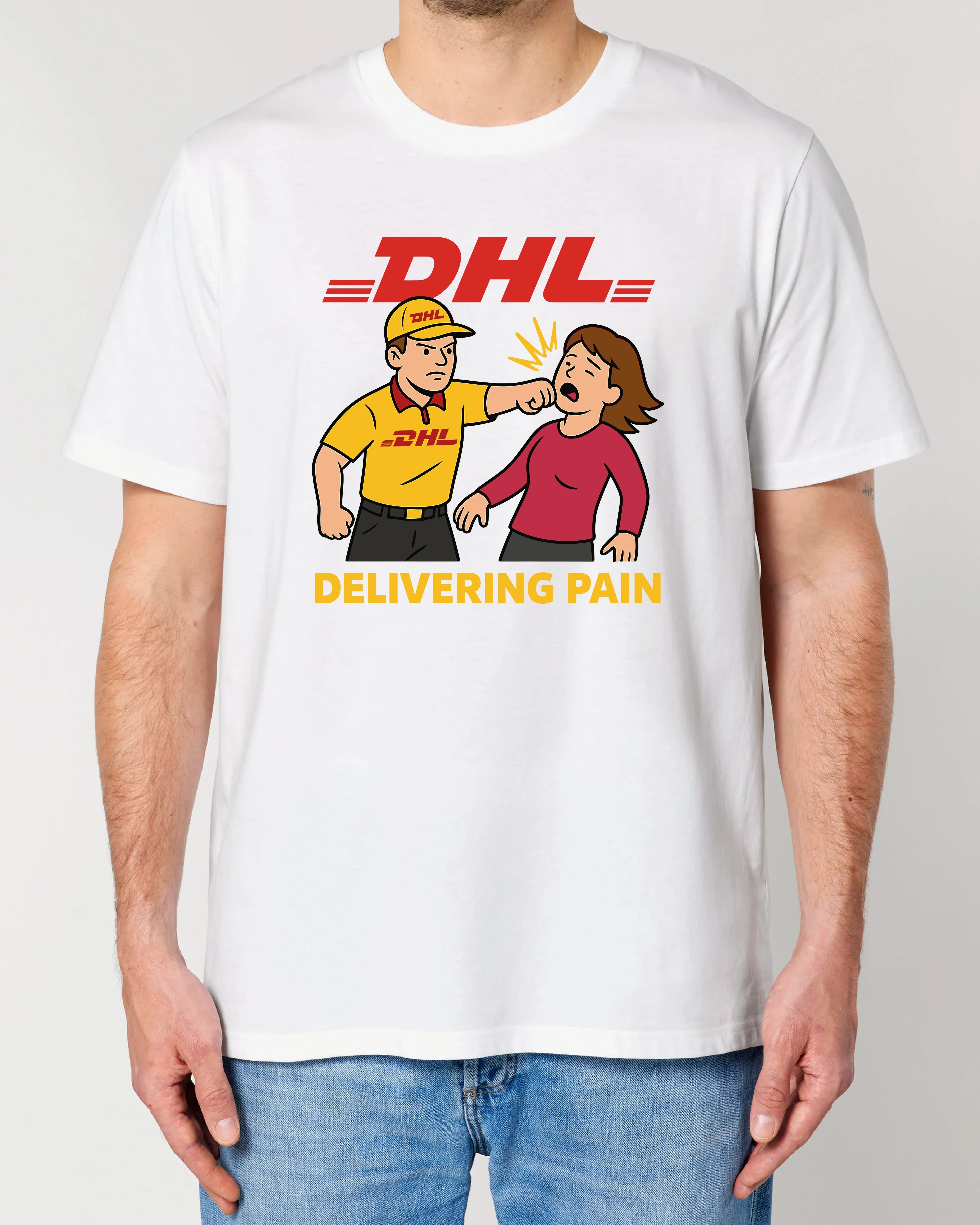 Satire Shirt DHL Parodie Delivering Pain | teelavo