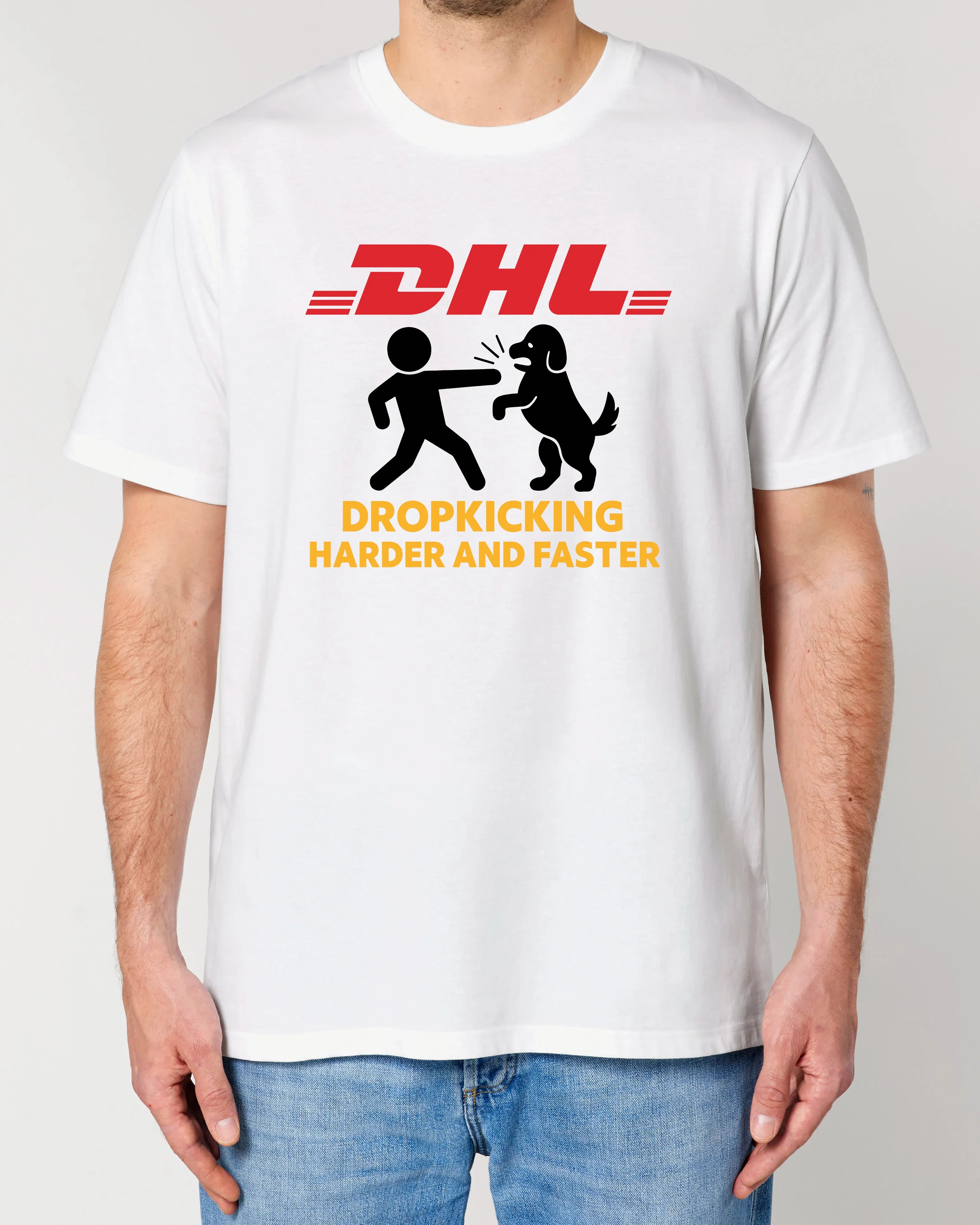 DHL Parodie Dropkicking Harder And Faster Lustiges Shirt| teelavo