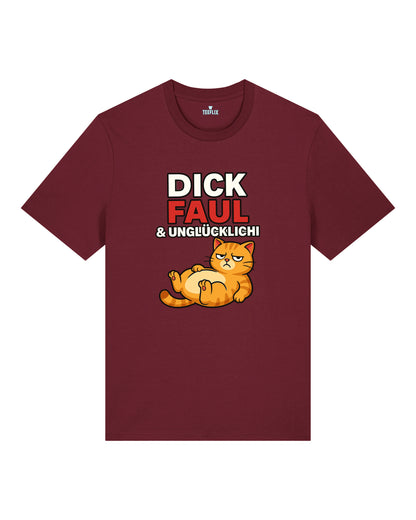 Dick Faul & Unglücklich Lustiges Katzen T-Shirt | teelavo