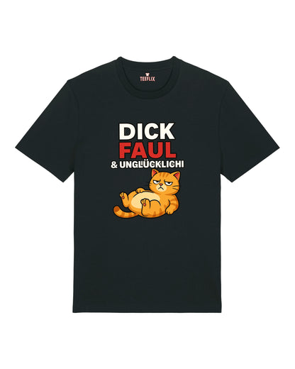 Dick Faul & Unglücklich Lustiges Katzen T-Shirt | teelavo