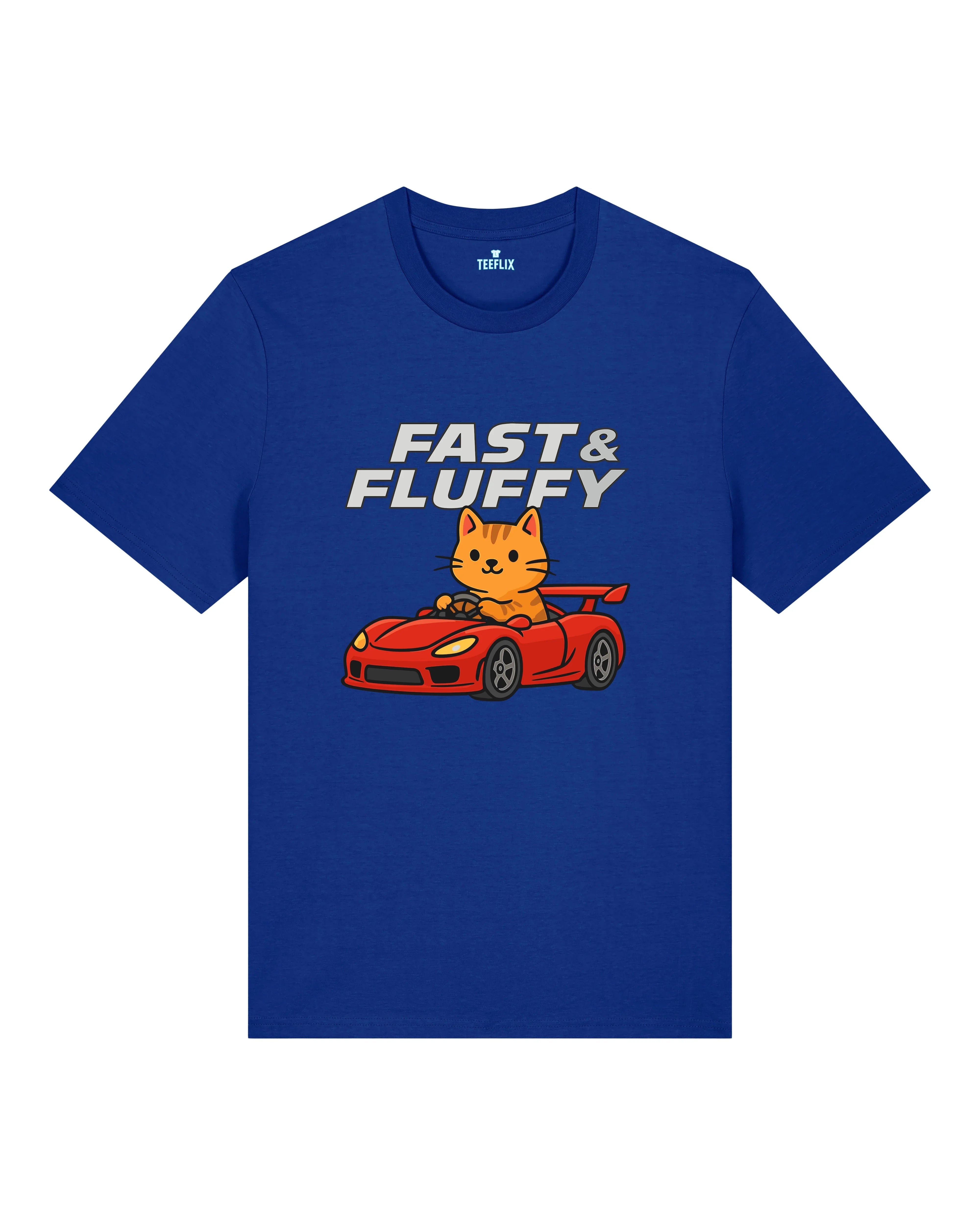 Fast & Fluffy Lustiges Katzen Auto T-Shirt Spruch | teelavo