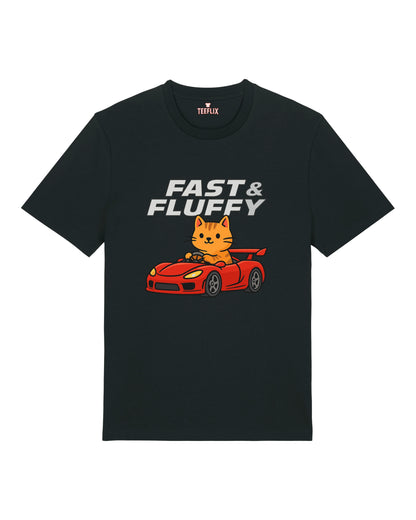 Fast & Fluffy Lustiges Katzen Auto T-Shirt Spruch | teelavo