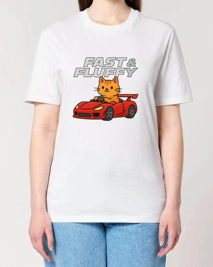 Fast & Fluffy Lustiges Katzen Auto T-Shirt Spruch | teelavo