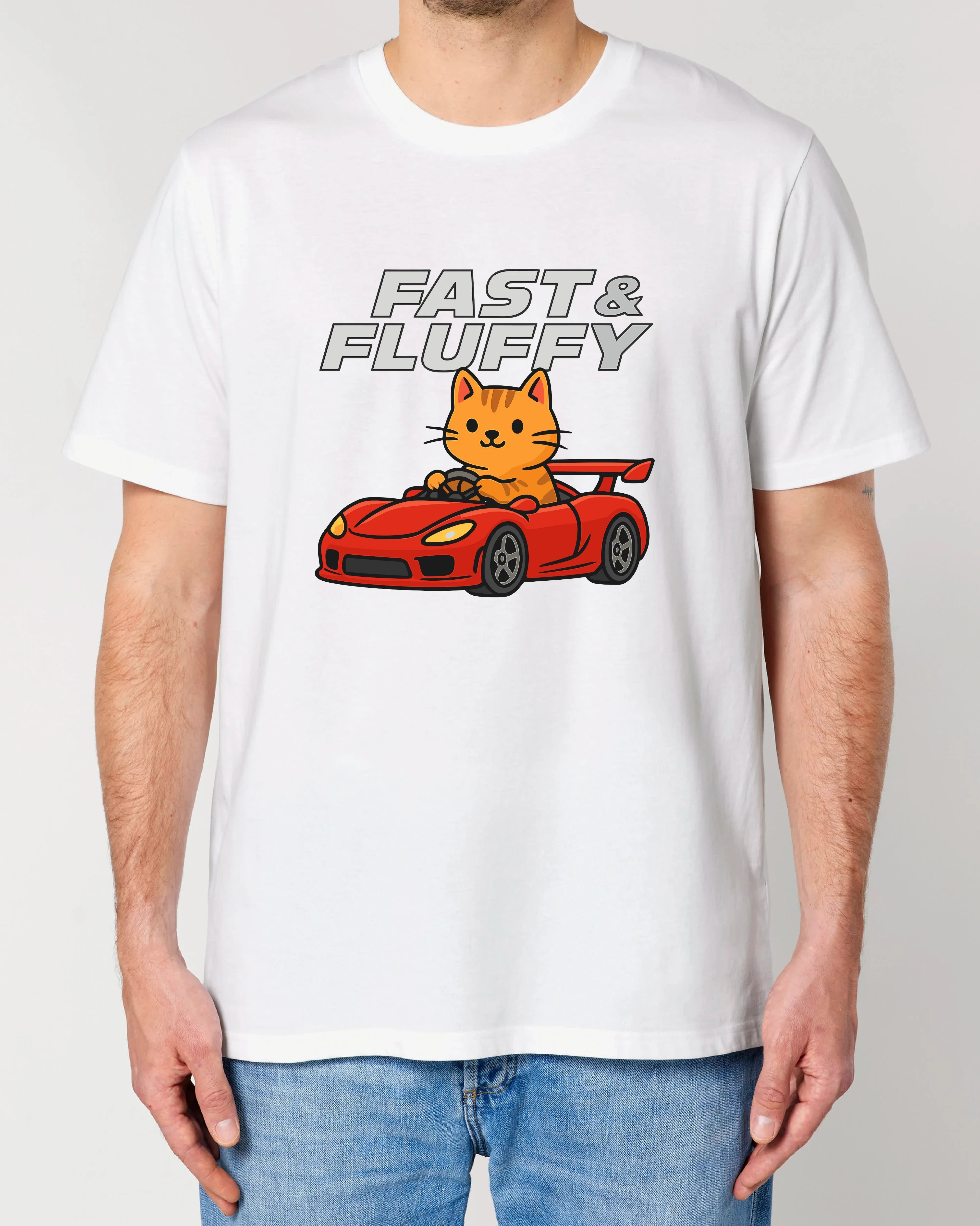 Fast & Fluffy Lustiges Katzen Auto T-Shirt Spruch | teelavo