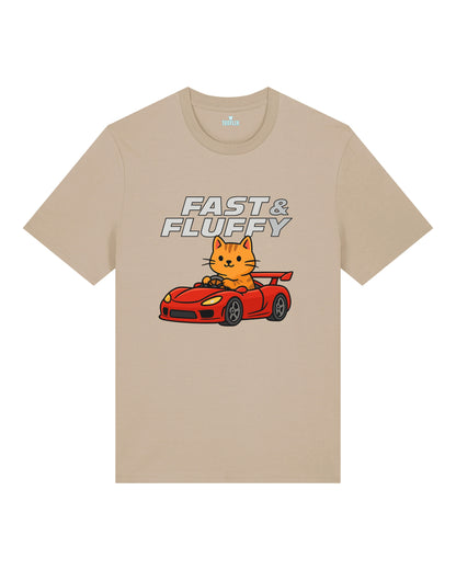 Fast & Fluffy Lustiges Katzen Auto T-Shirt Spruch | teelavo