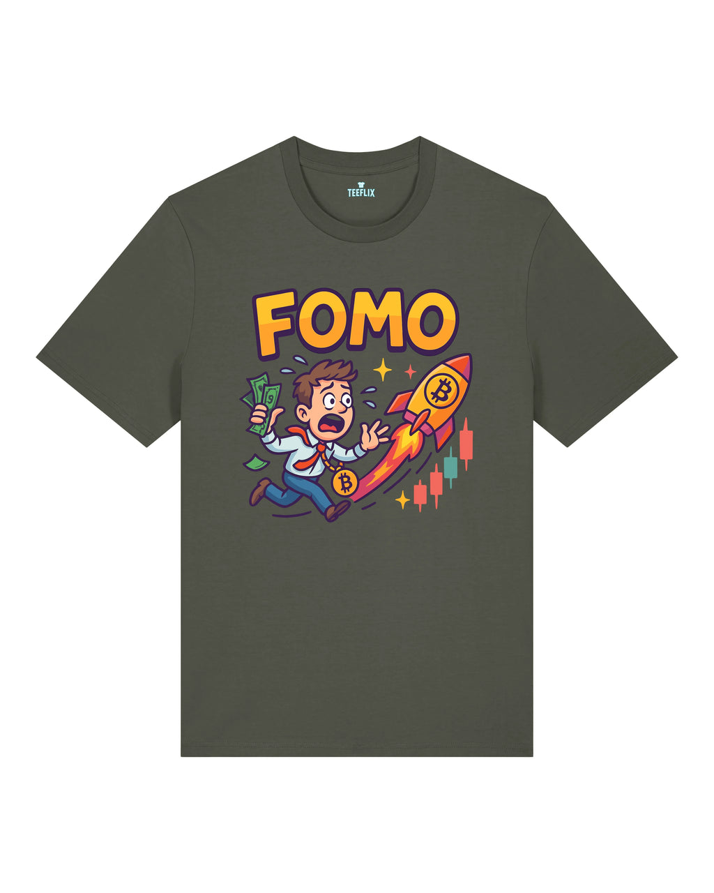 FOMO Bitcoin Rocket Crypto Shirt | teelavo