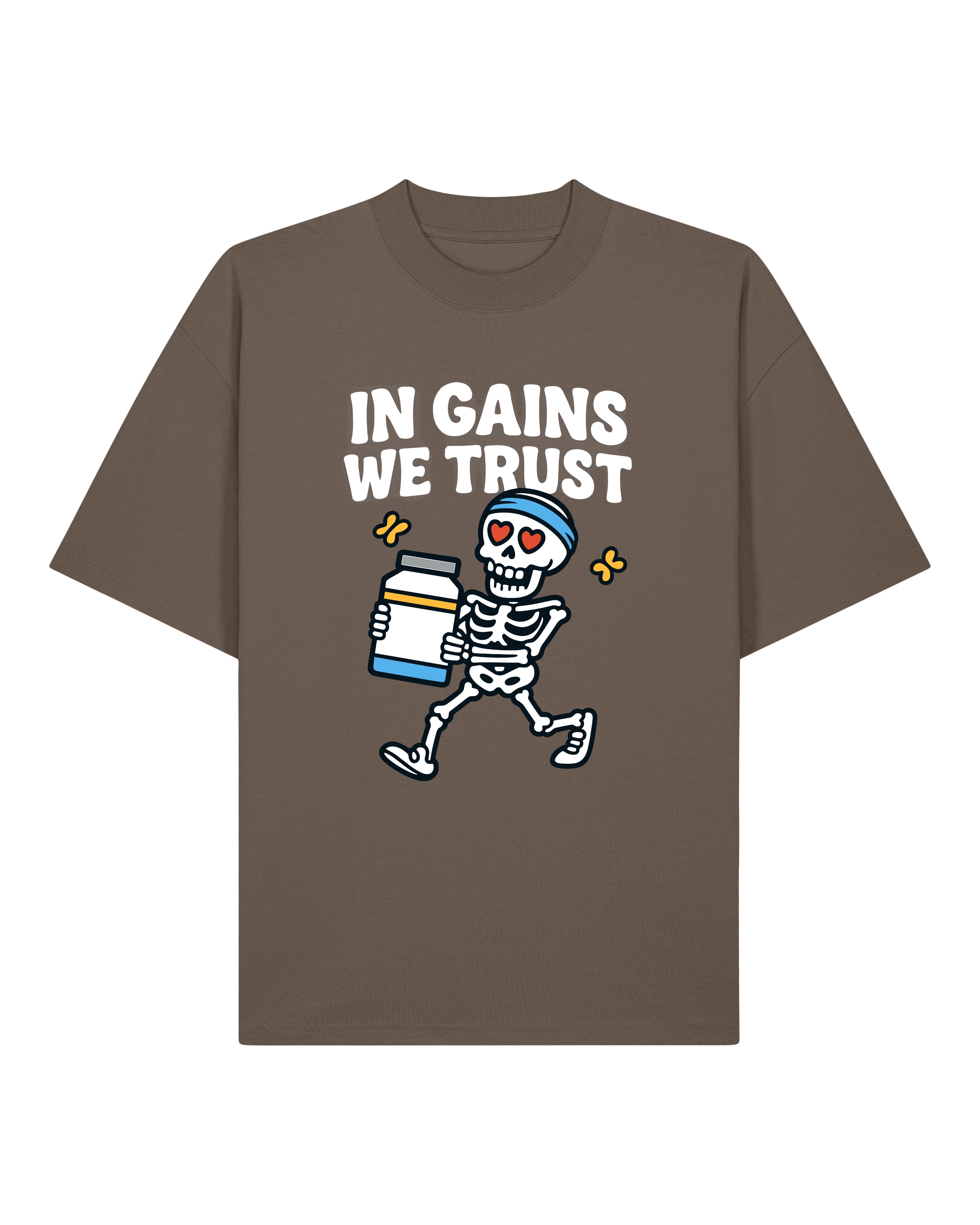 In Gains We Trust Pump Cover Oversized T-Shirt | teelavo