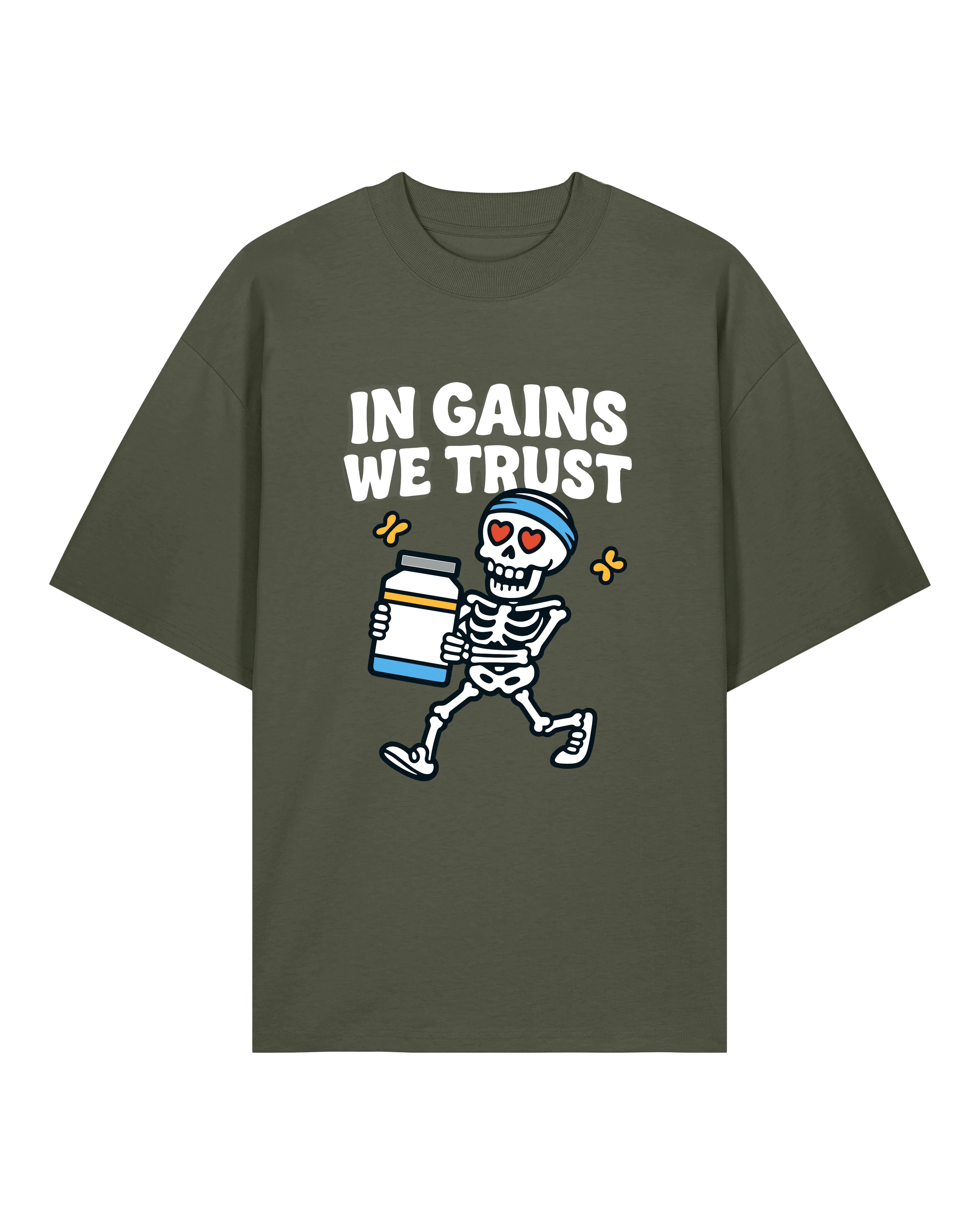 In Gains We Trust Pump Cover Oversized T-Shirt | teelavo