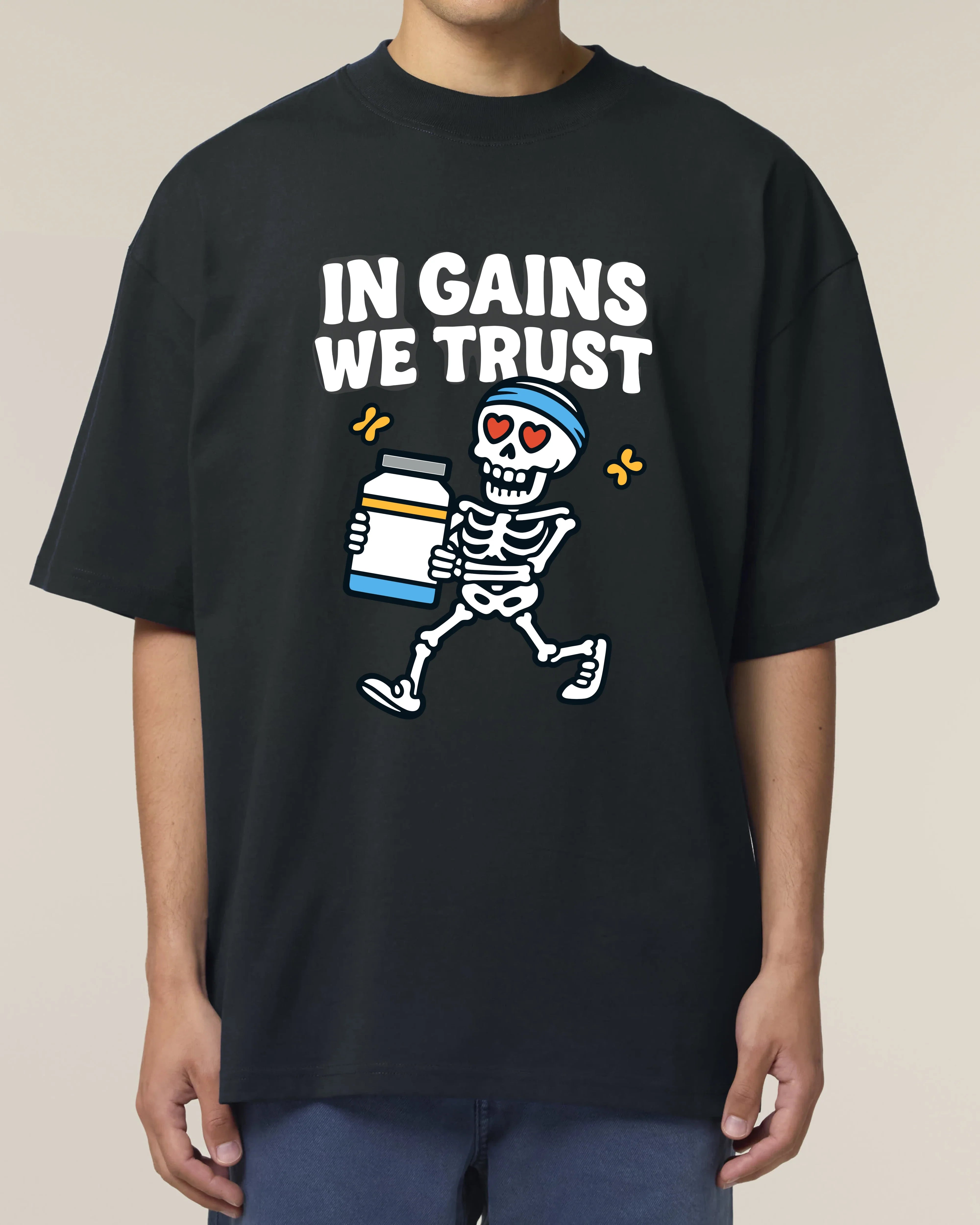 In Gains We Trust Pump Cover Oversized T-Shirt | teelavo