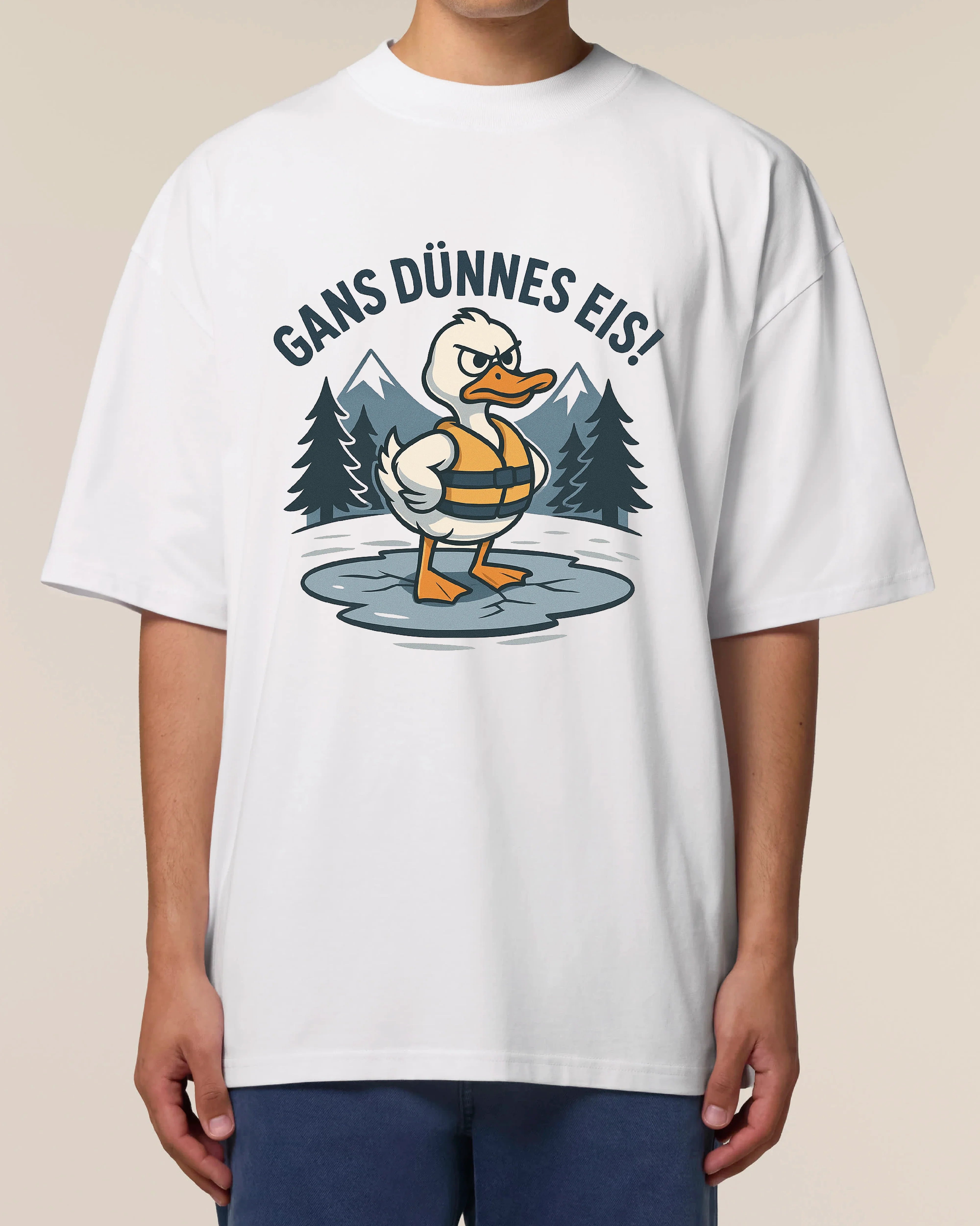 Gans Dünnes Eis! - Premium Shirt Unisex